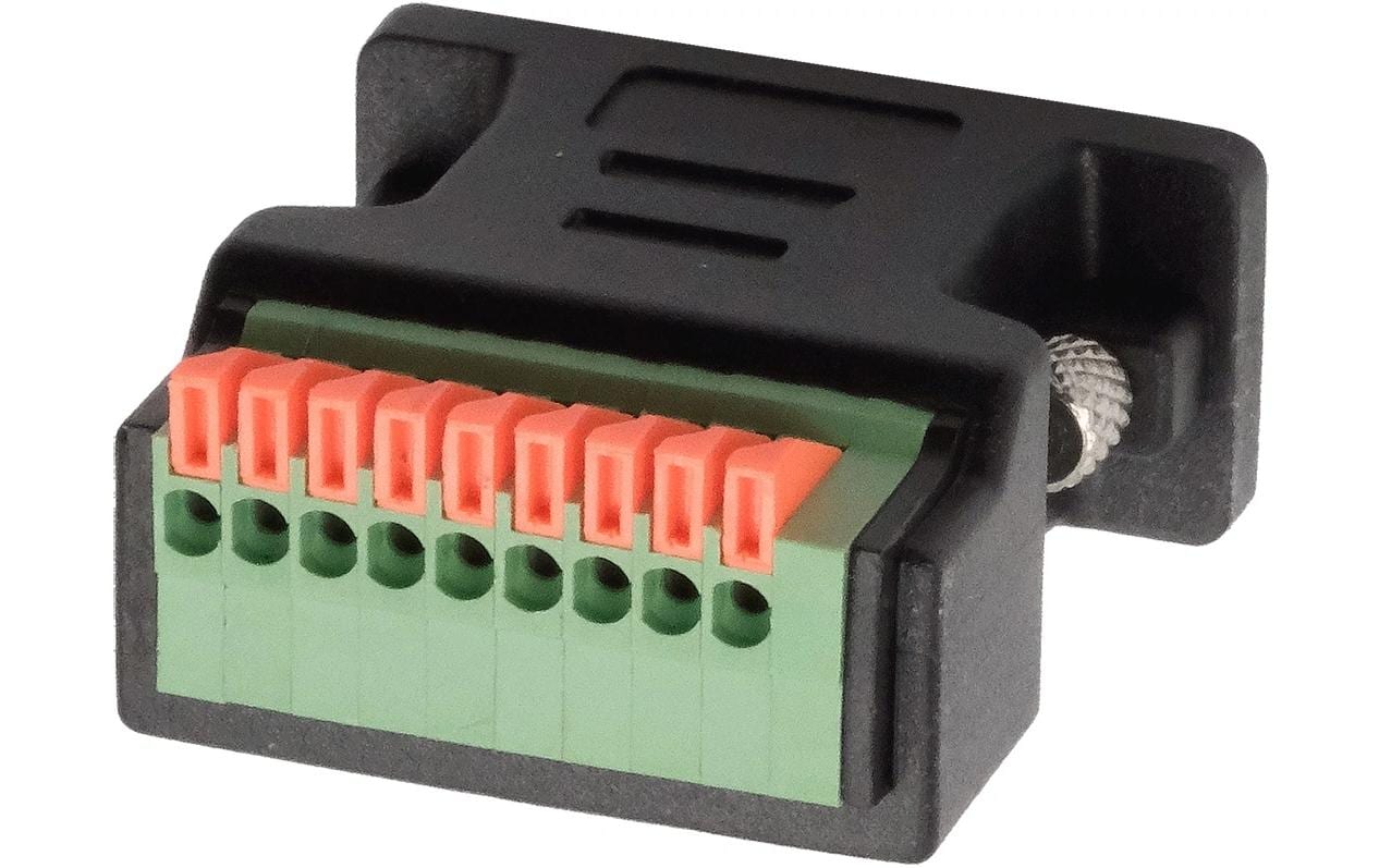 EXSYS EX-49110 Seriell-Adapter DB9 zu Terminalblock – RS-232, 9-polig – Schwarz