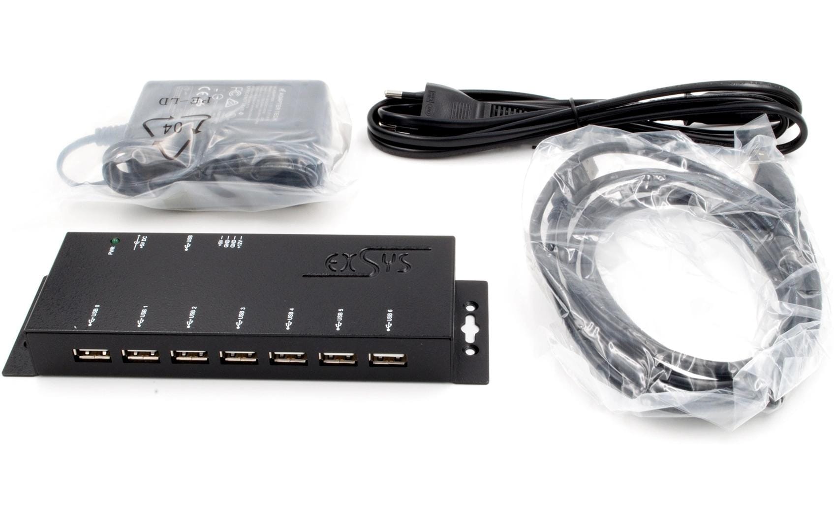 EXSYS EX-1177-2 USB-Hub – USB-B, 7× USB-A