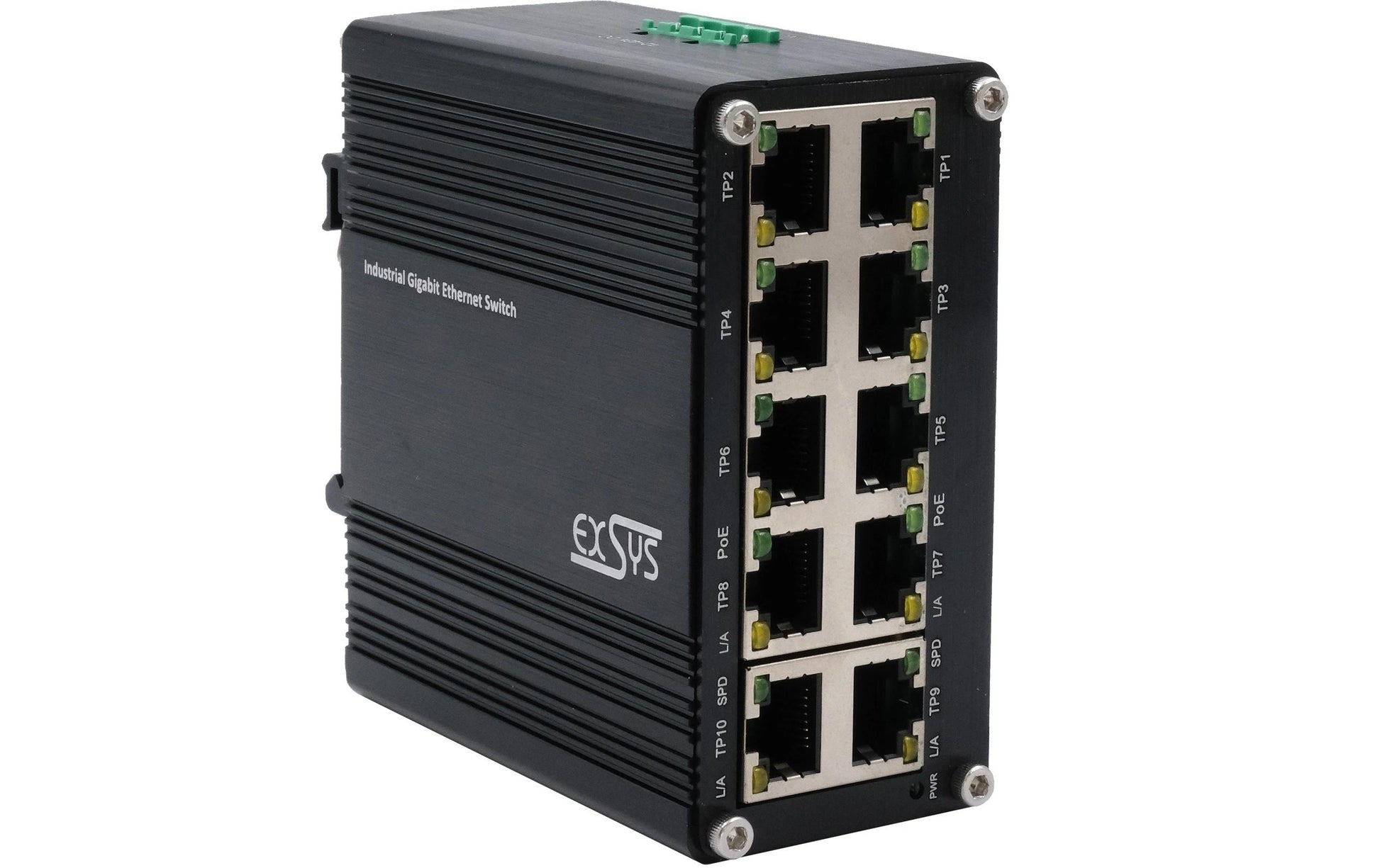 EXSYS EX-62025PoE – Unmanaged Switch – 10× 1G (8× PoE), PoE+, DIN-Rail