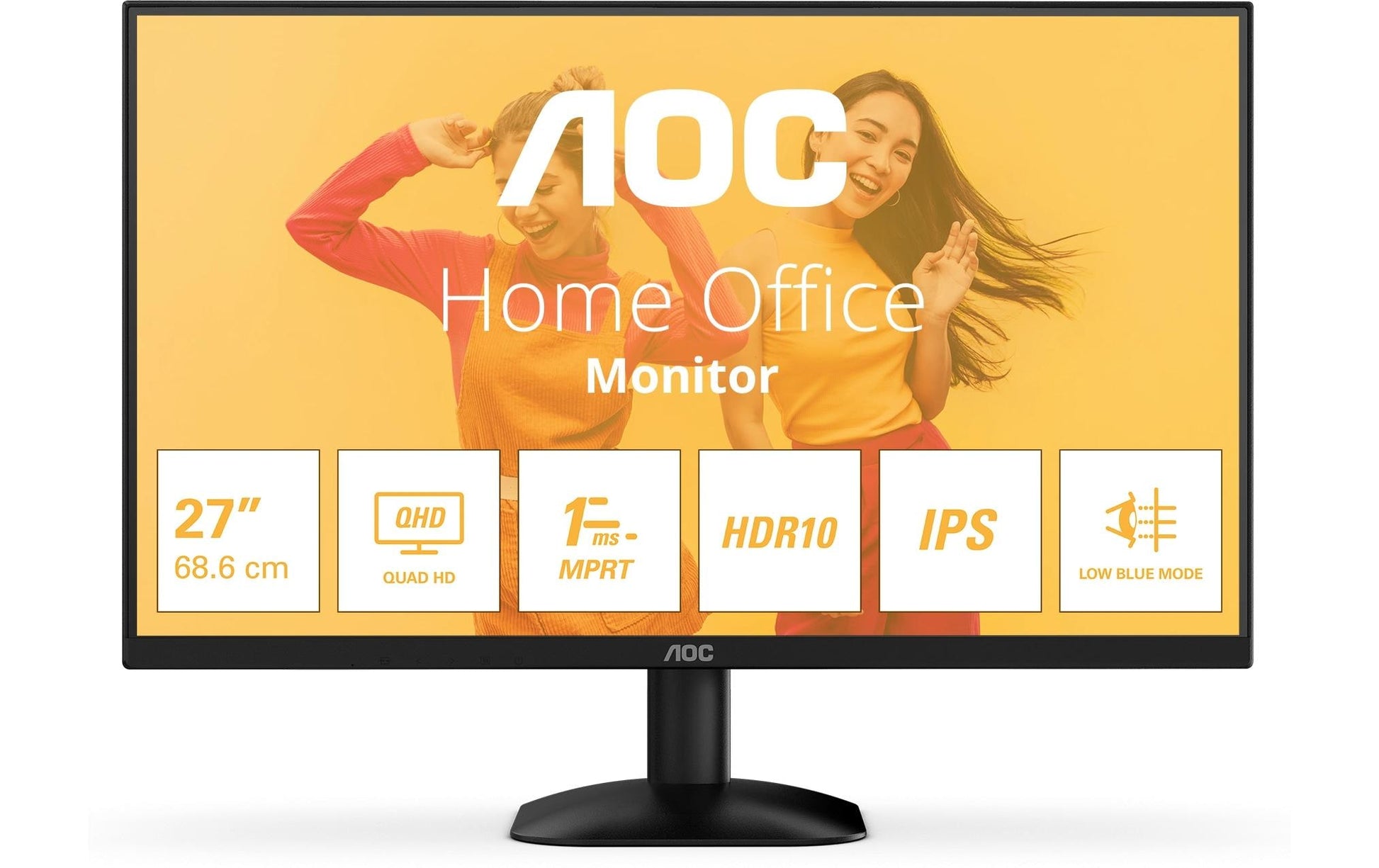 AOC Q27B35E – Monitor, 27", 2560 × 1440 (WQHD), IPS, 75 Hz, Adaptive Sync, VESA 100 × 100, Schwarz
