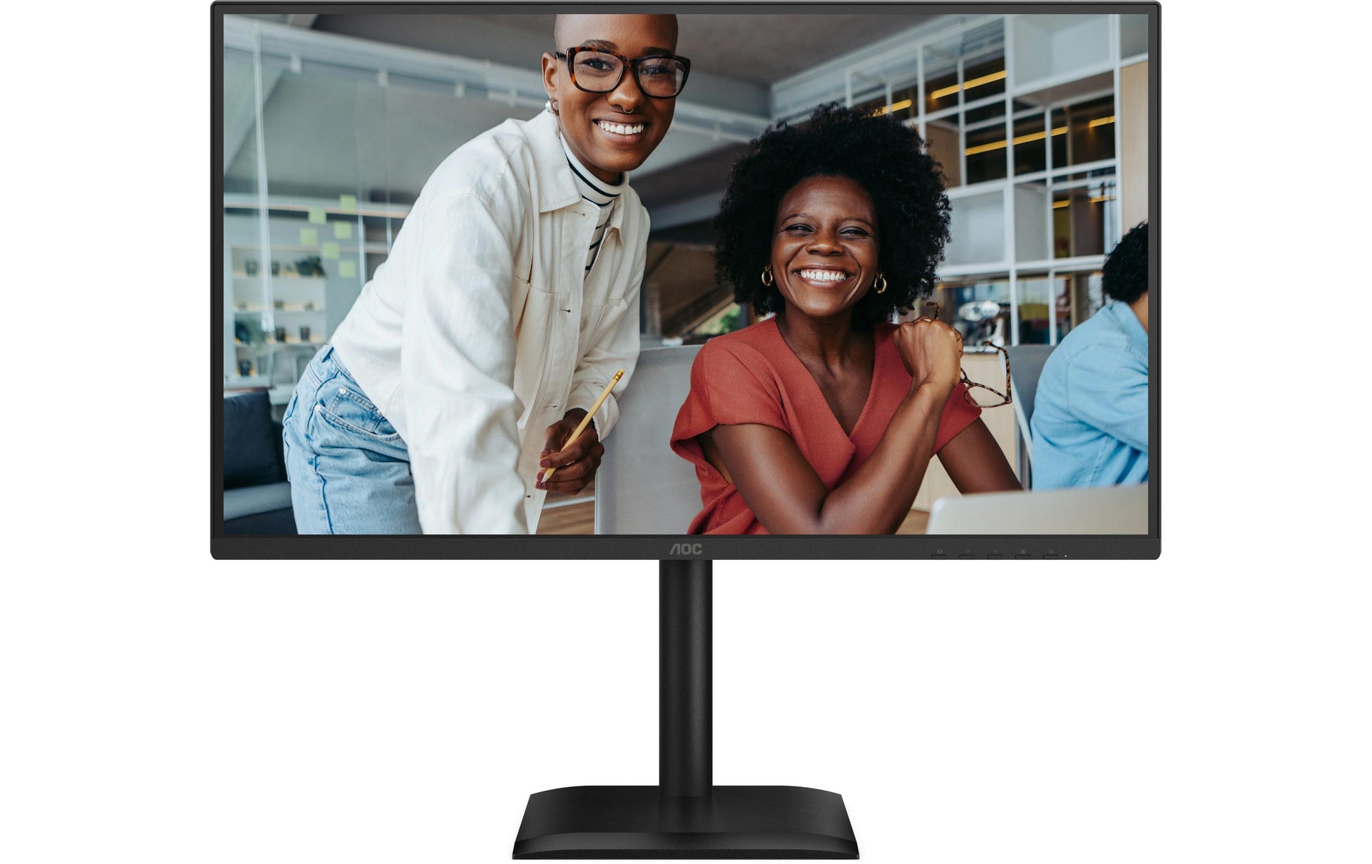 AOC 27E4CV – Monitor, 27", IPS, 120 Hz, 300 cd/m², USB-Hub, Lautsprecher, Adaptive Sync, Schwarz