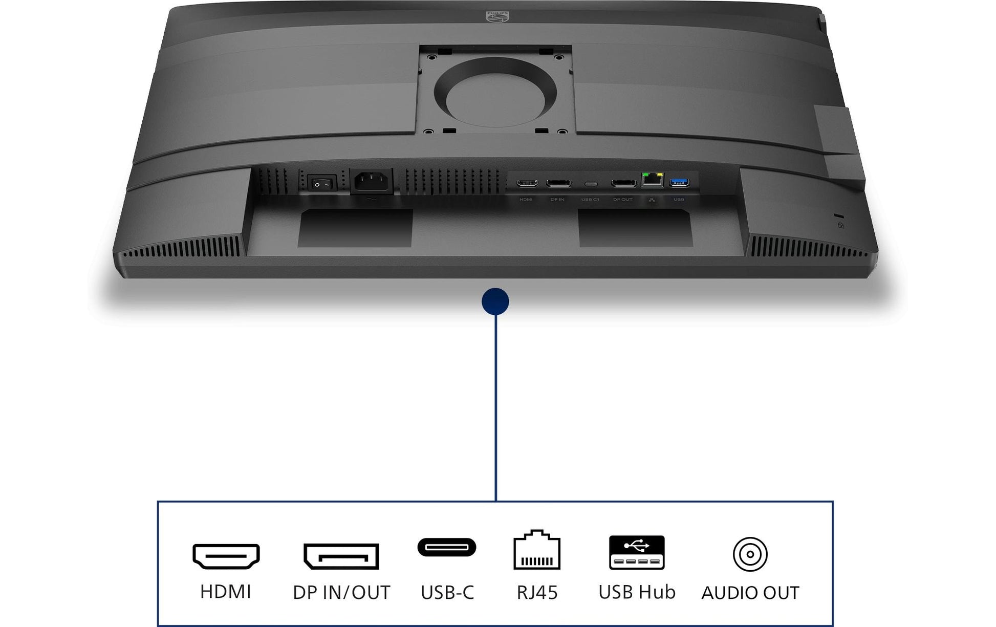 Philips 24B2U4301/00 – Monitor, 23,8", 300 cd/m², höhenverstellbar, USB-Hub, Lautsprecher, Daisy Chain, Grau