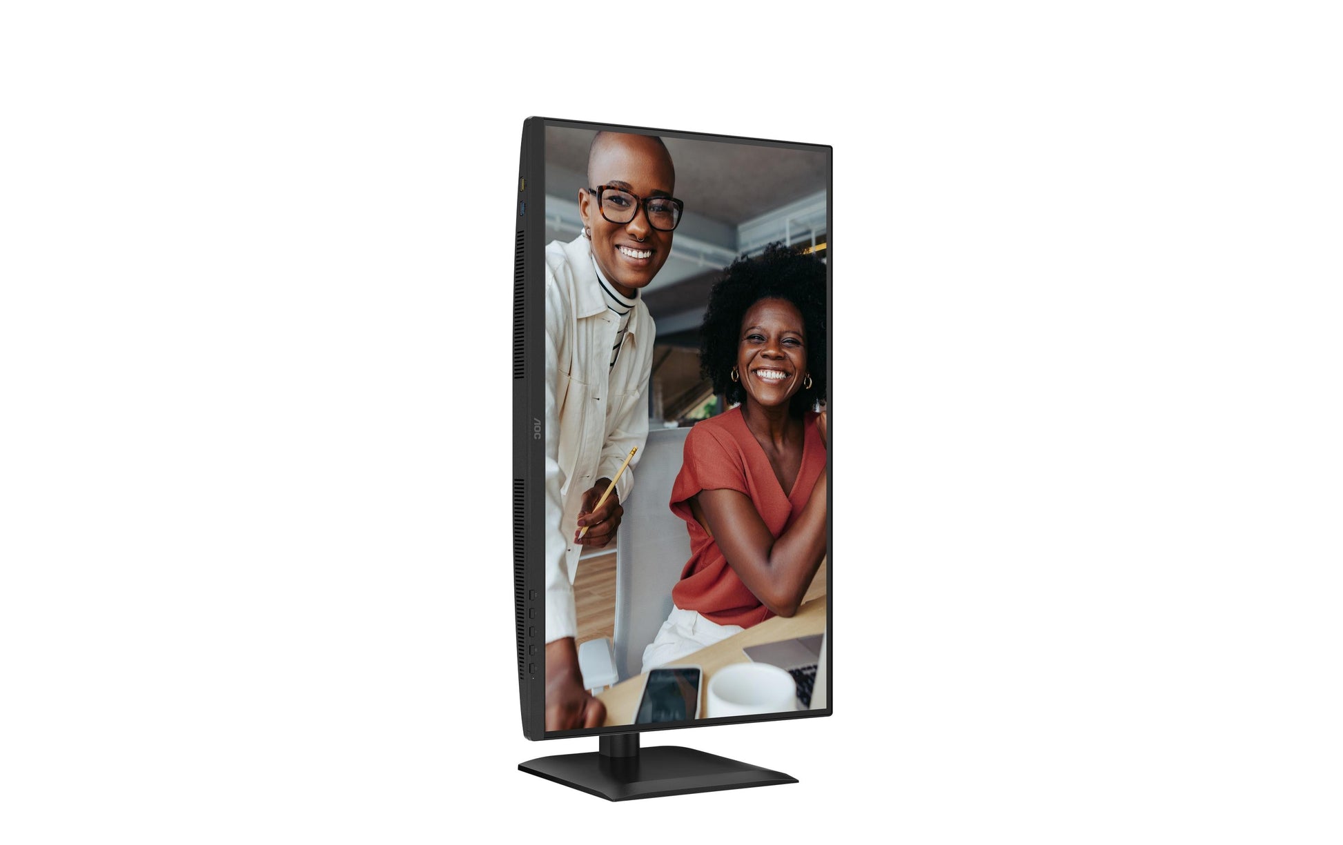 AOC 27E4CV – Monitor, 27", IPS, 120 Hz, 300 cd/m², USB-Hub, Lautsprecher, Adaptive Sync, Schwarz