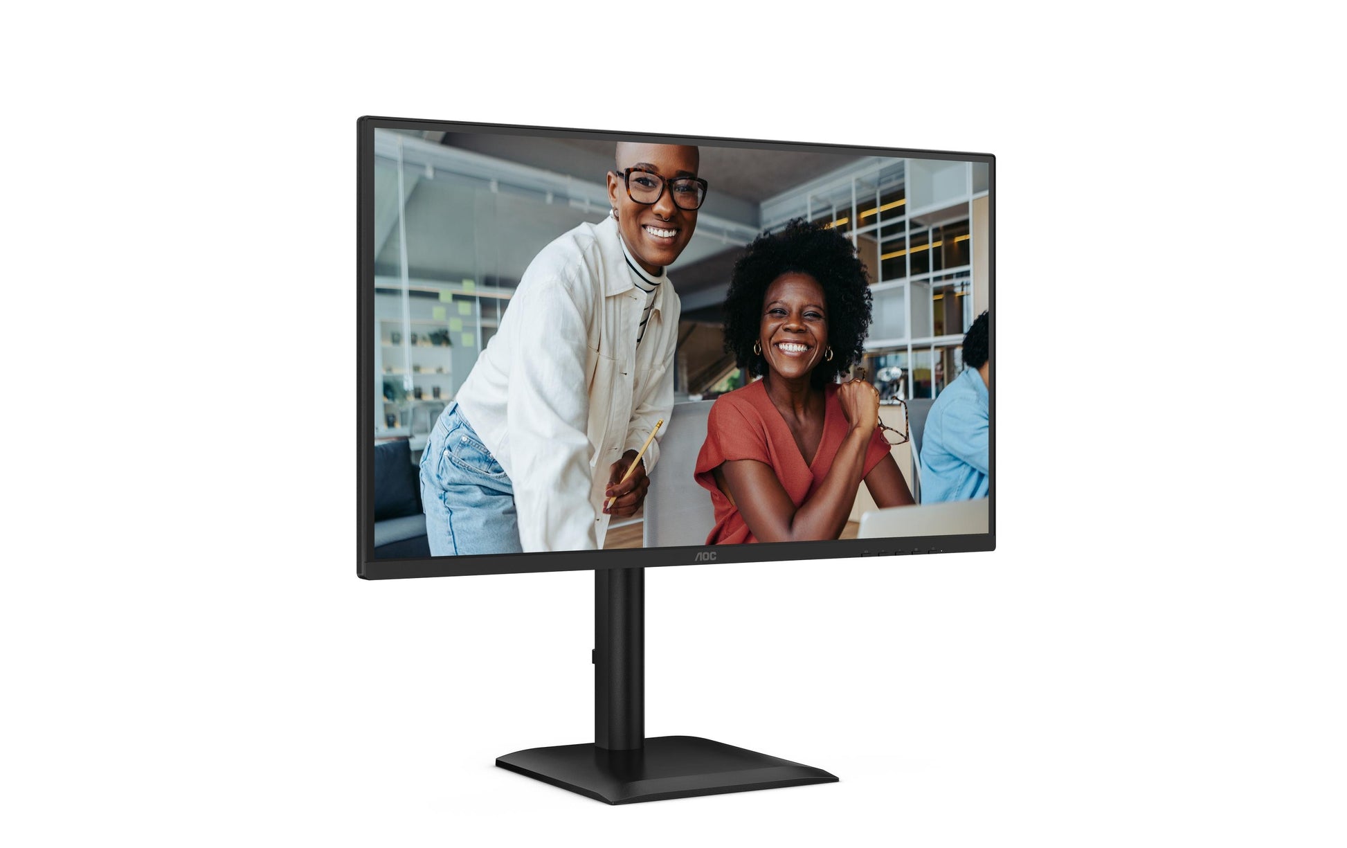 AOC 27E4CV – Monitor, 27", IPS, 120 Hz, 300 cd/m², USB-Hub, Lautsprecher, Adaptive Sync, Schwarz