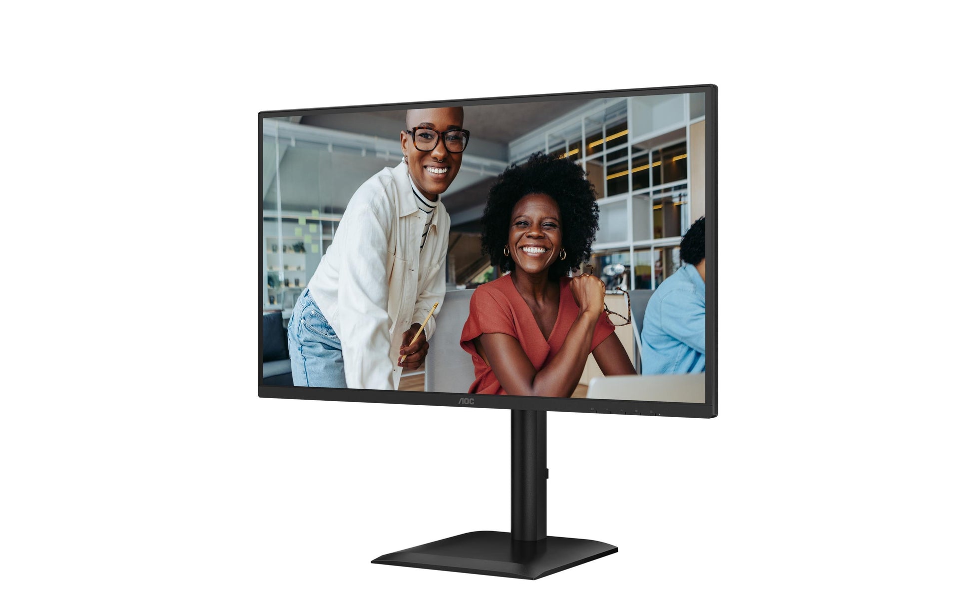 AOC 27E4CV – Monitor, 27", IPS, 120 Hz, 300 cd/m², USB-Hub, Lautsprecher, Adaptive Sync, Schwarz