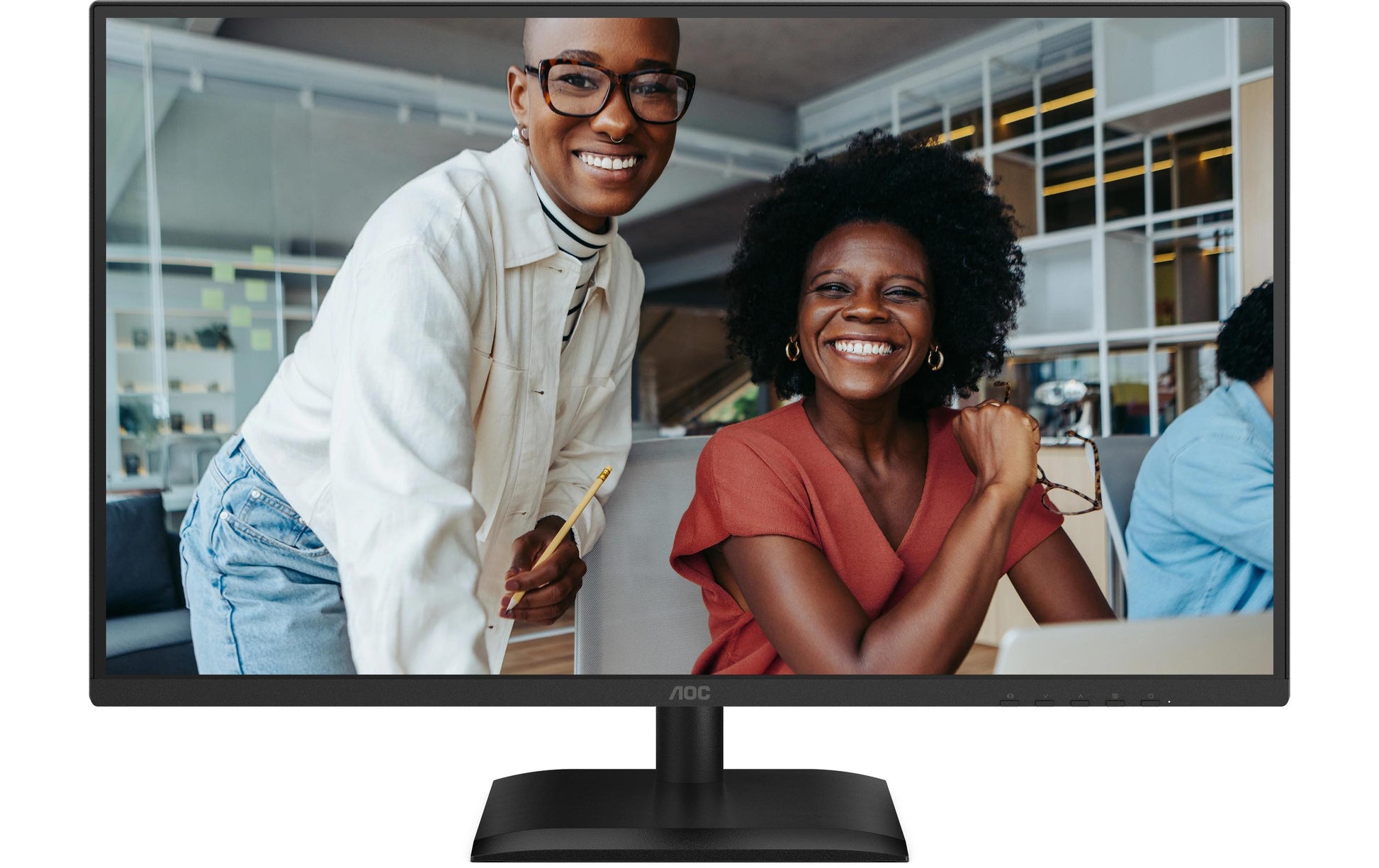 AOC 27E4CV – Monitor, 27", IPS, 120 Hz, 300 cd/m², USB-Hub, Lautsprecher, Adaptive Sync, Schwarz