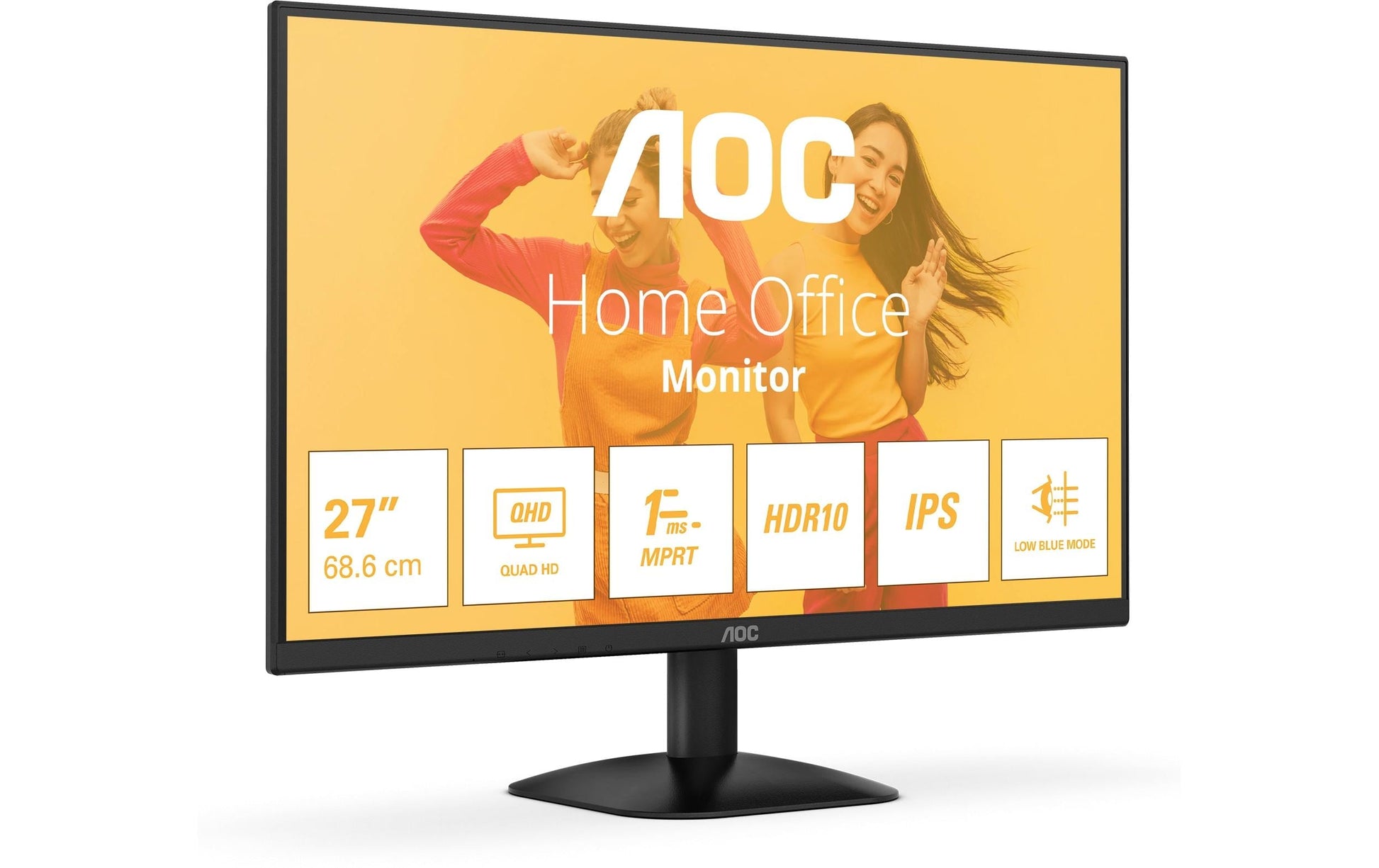 AOC Q27B35E – Monitor, 27", 2560 × 1440 (WQHD), IPS, 75 Hz, Adaptive Sync, VESA 100 × 100, Schwarz