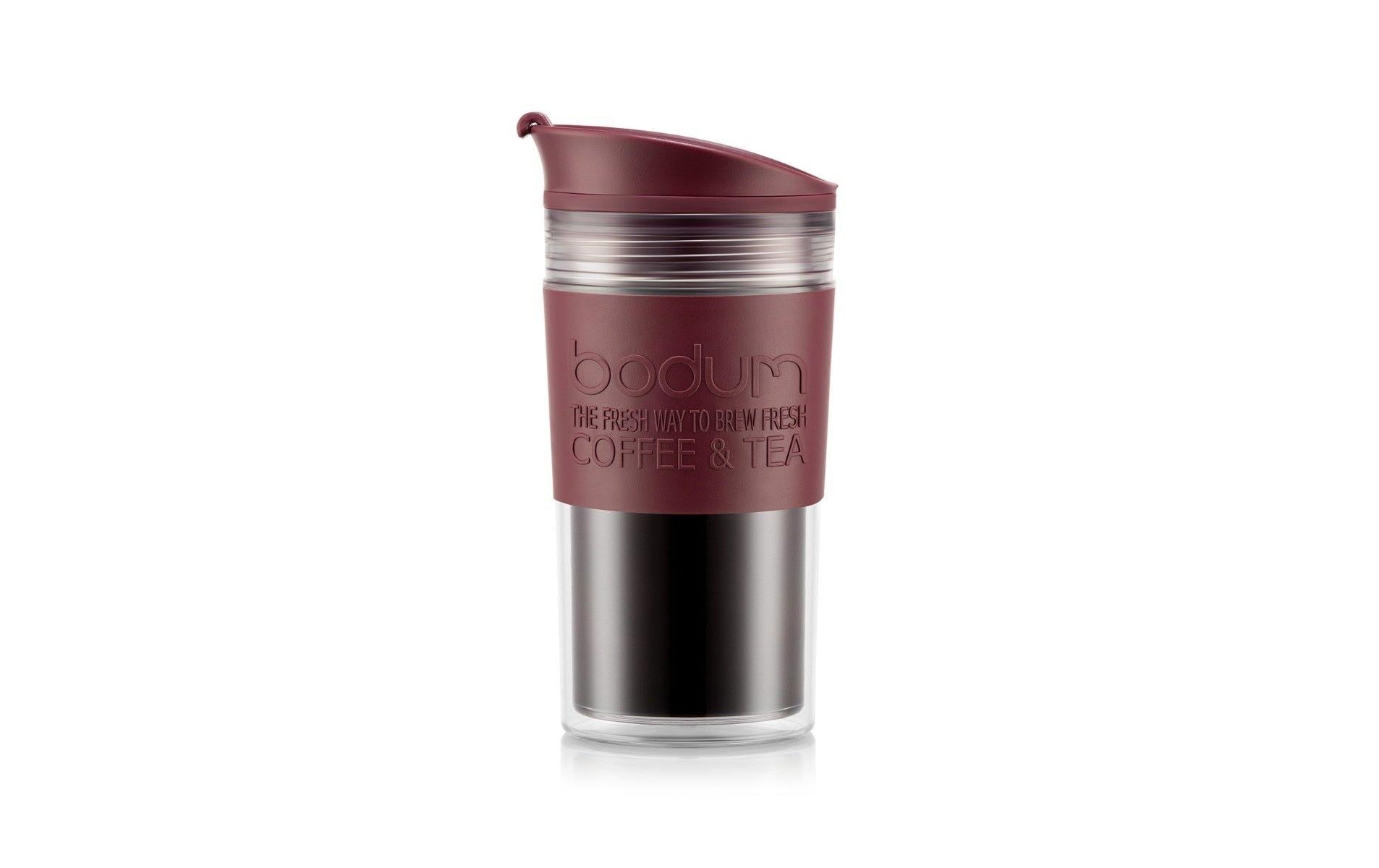 Bodum Travel Mug Thermobecher 350 ml – doppelwandig, Kunststoff, Dunkelrot