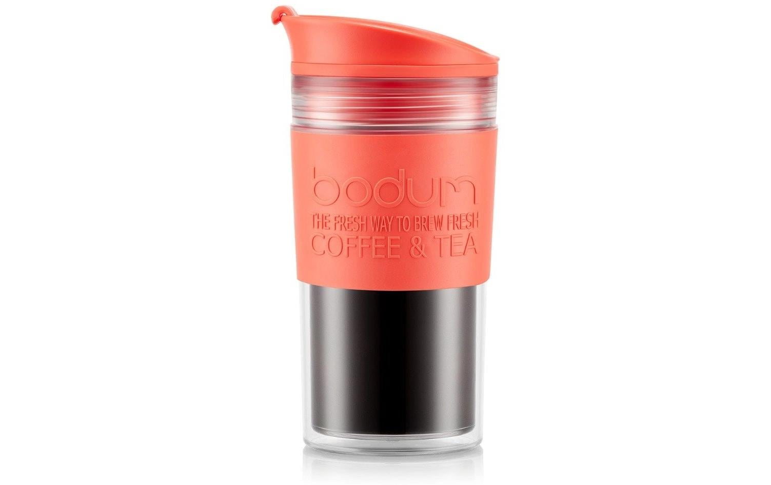 Bodum Travel Mug Thermobecher 350 ml – Doppelwandig, Kunststoff, Koralle