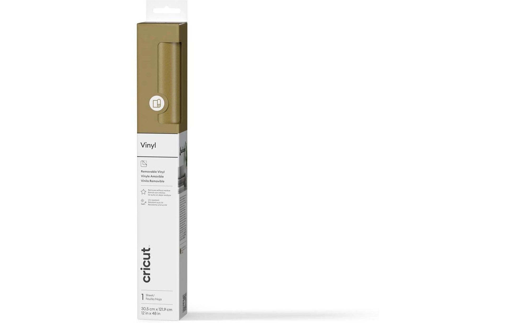 Cricut Vinylfolie (selbstklebend), Gold, 30,5 × 122 cm, 1 Rolle, für Schneideplotter