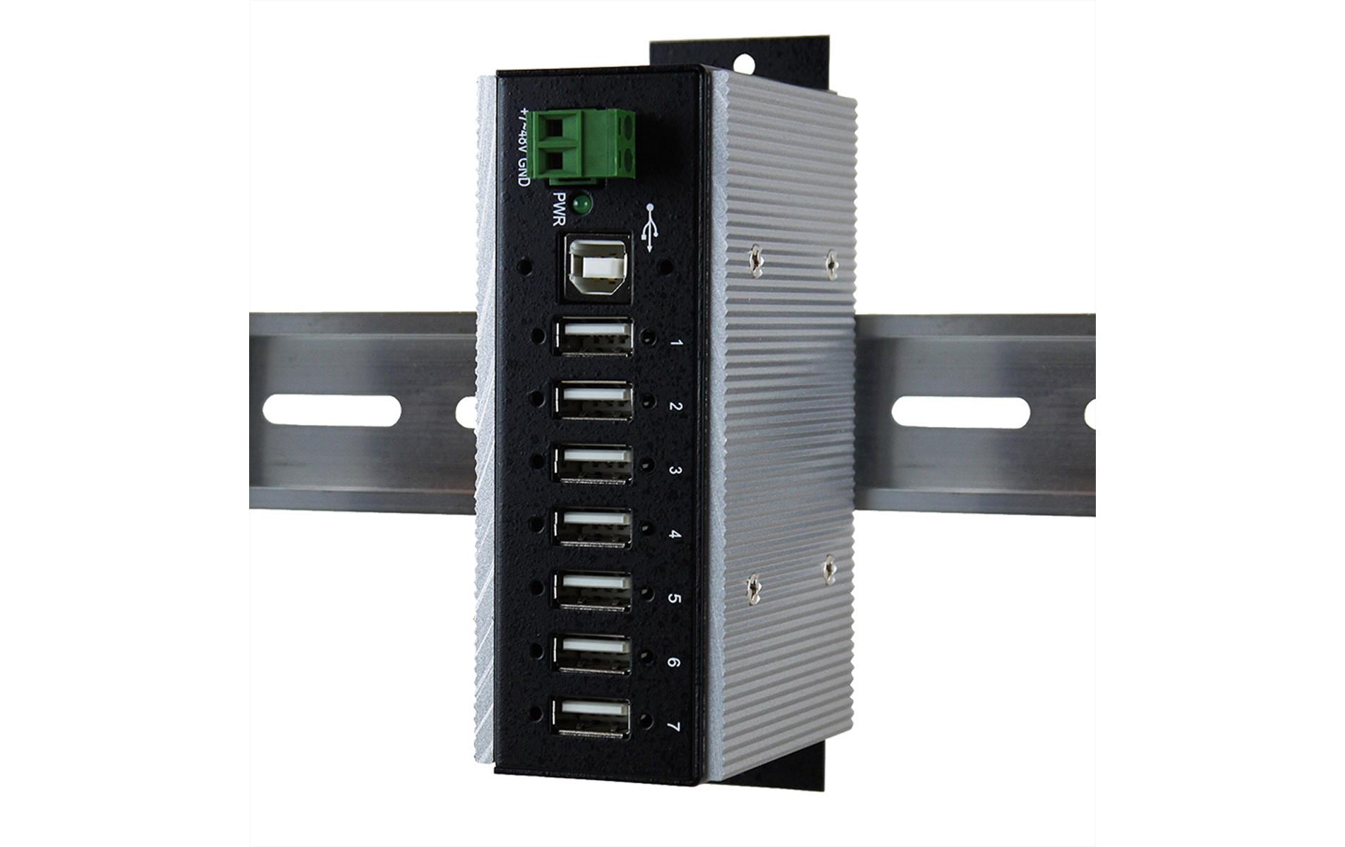 EXSYS EX-1177HMVS-WT USB-Hub – USB 2.0, 7× USB-A