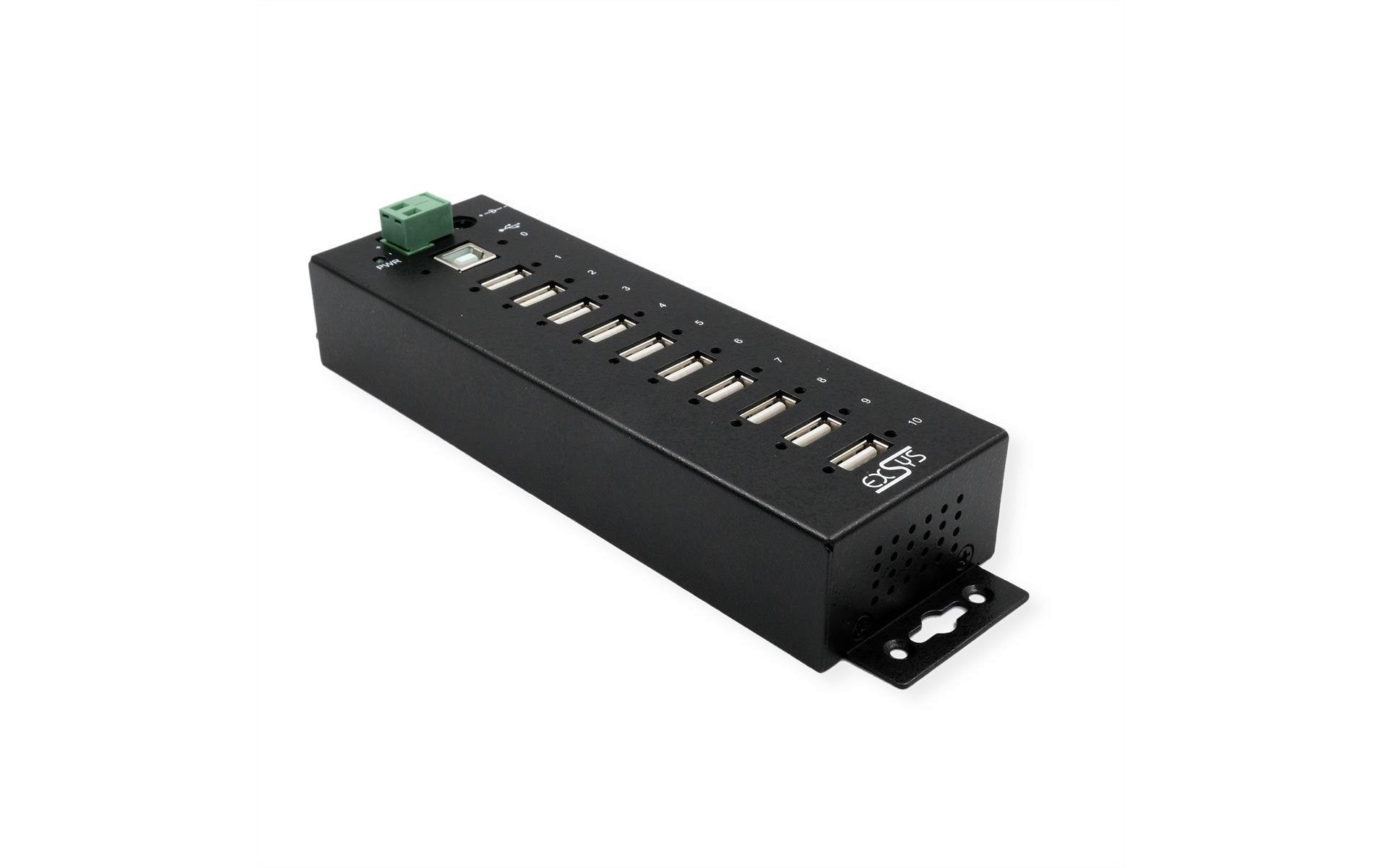EXSYS EX-1170HMVS USB-Hub – USB 2.0, 10× USB-A