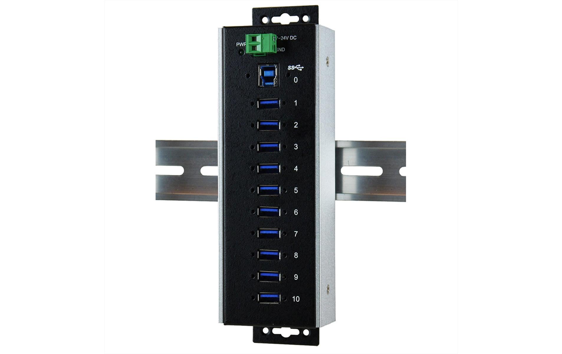 EXSYS EX-1110HMVS-WT USB-Hub – USB-B, 10× USB-A