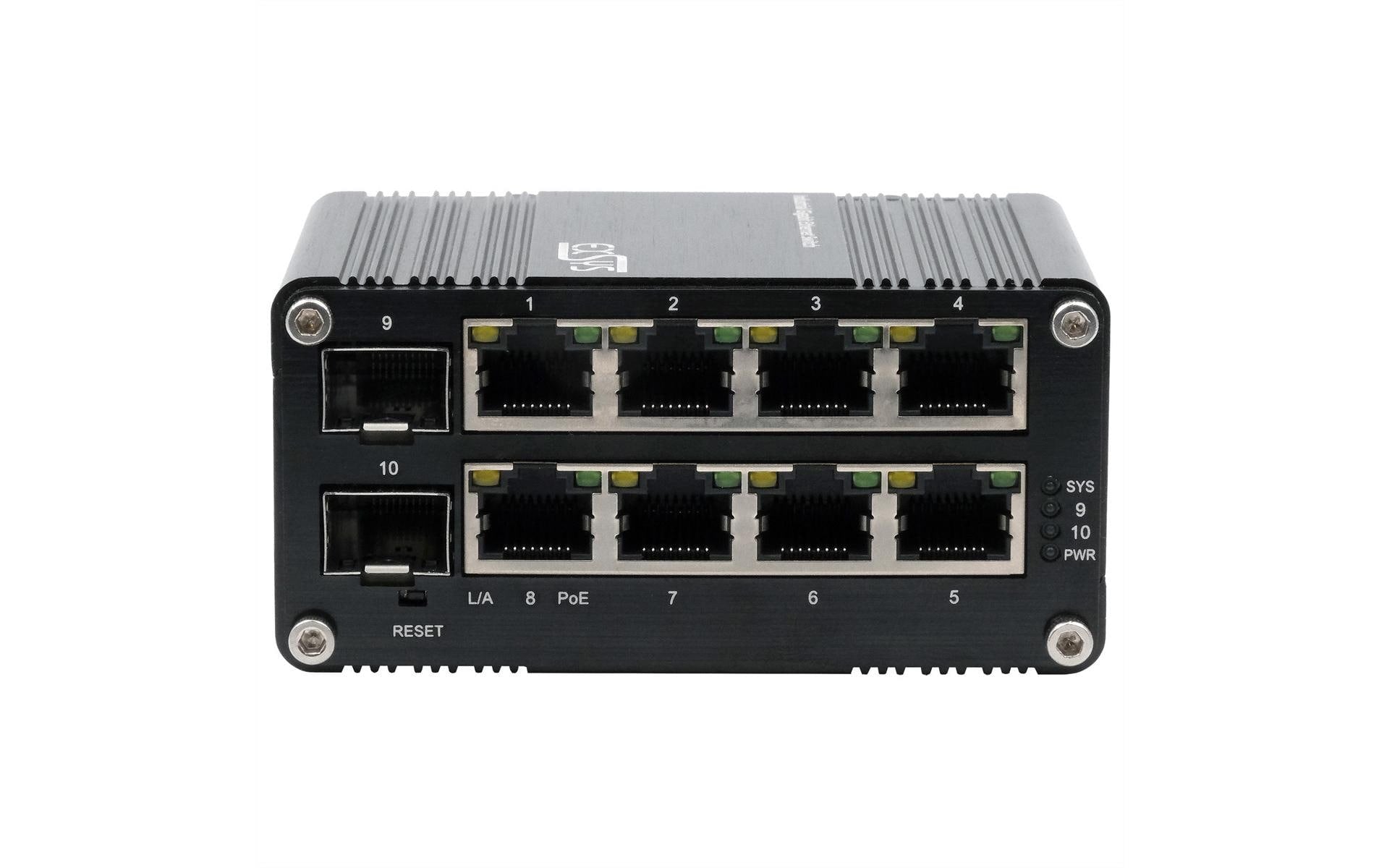 EXSYS EX-62035MPoE-SFP – Managed Switch – 8× 1G, 2× SFP, PoE+, DIN-Rail