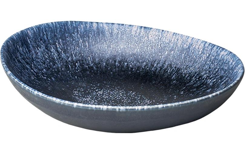 Chic-mic Pasta Teller Leonid – 23,5 × 19,0 × 5,0 cm, Keramik, Blau