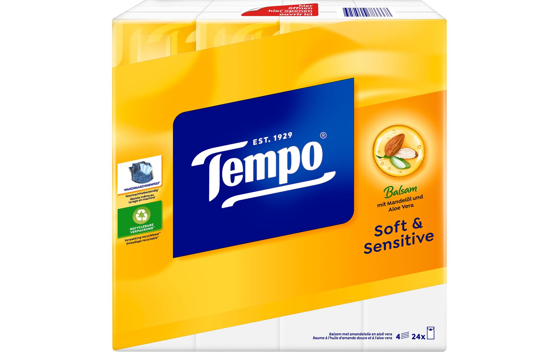 Tempo Taschentücher – 4-lagig – 24×9 Taschentücher