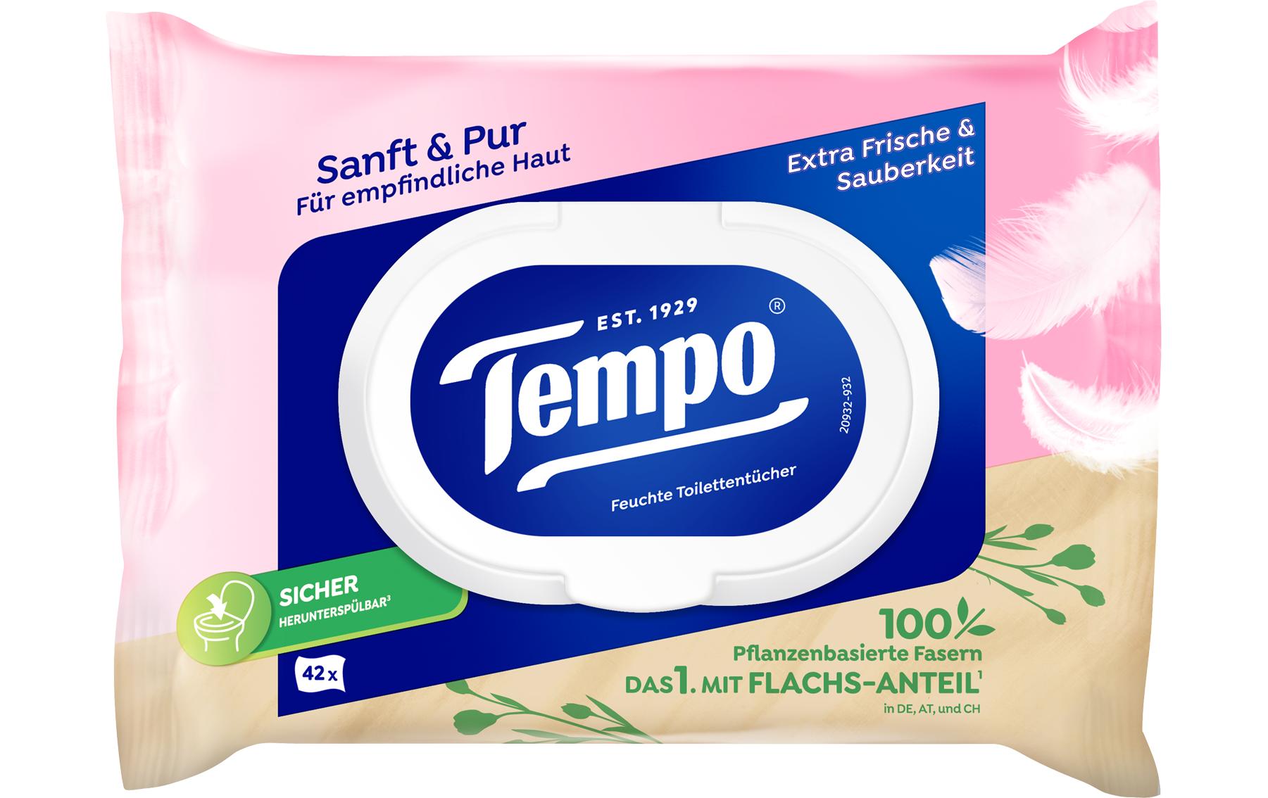 Tempo Feuchttücher – Parfümfrei – 42 Tücher