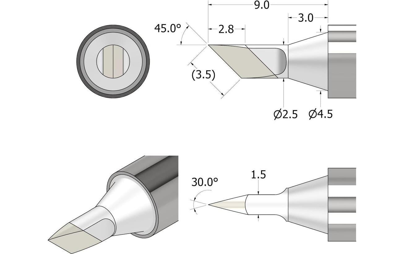 iFixit Lötspitze 2,5 mm – 1 Stk – 100 W – für FixHub Smart Lötkolben