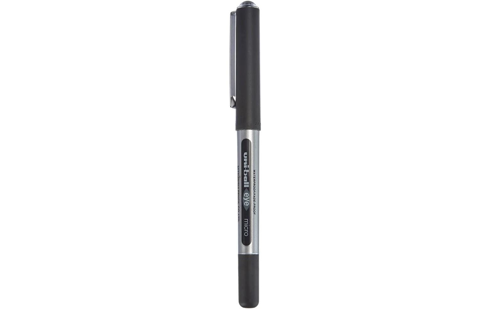 Uni-Ball eye micro ECO – Tintenroller, dokumentenecht, mit Kappe, 0,2 mm, schwarz