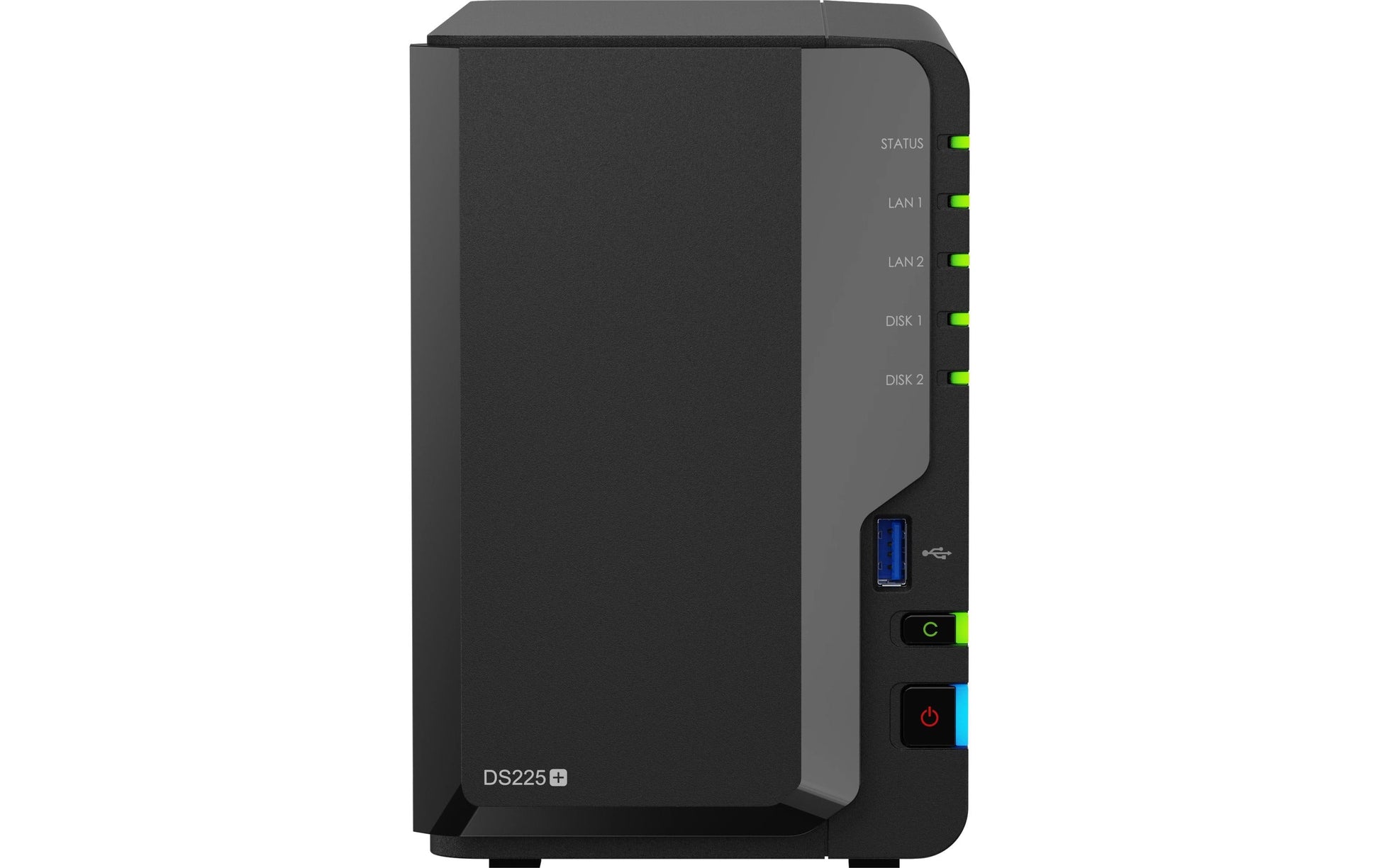Synology DS225+ – 2-Bay Desktop NAS – Intel Celeron J4125, 2 GB RAM, 2.5GbE, DSM, 32 TB (vorinstalliert)