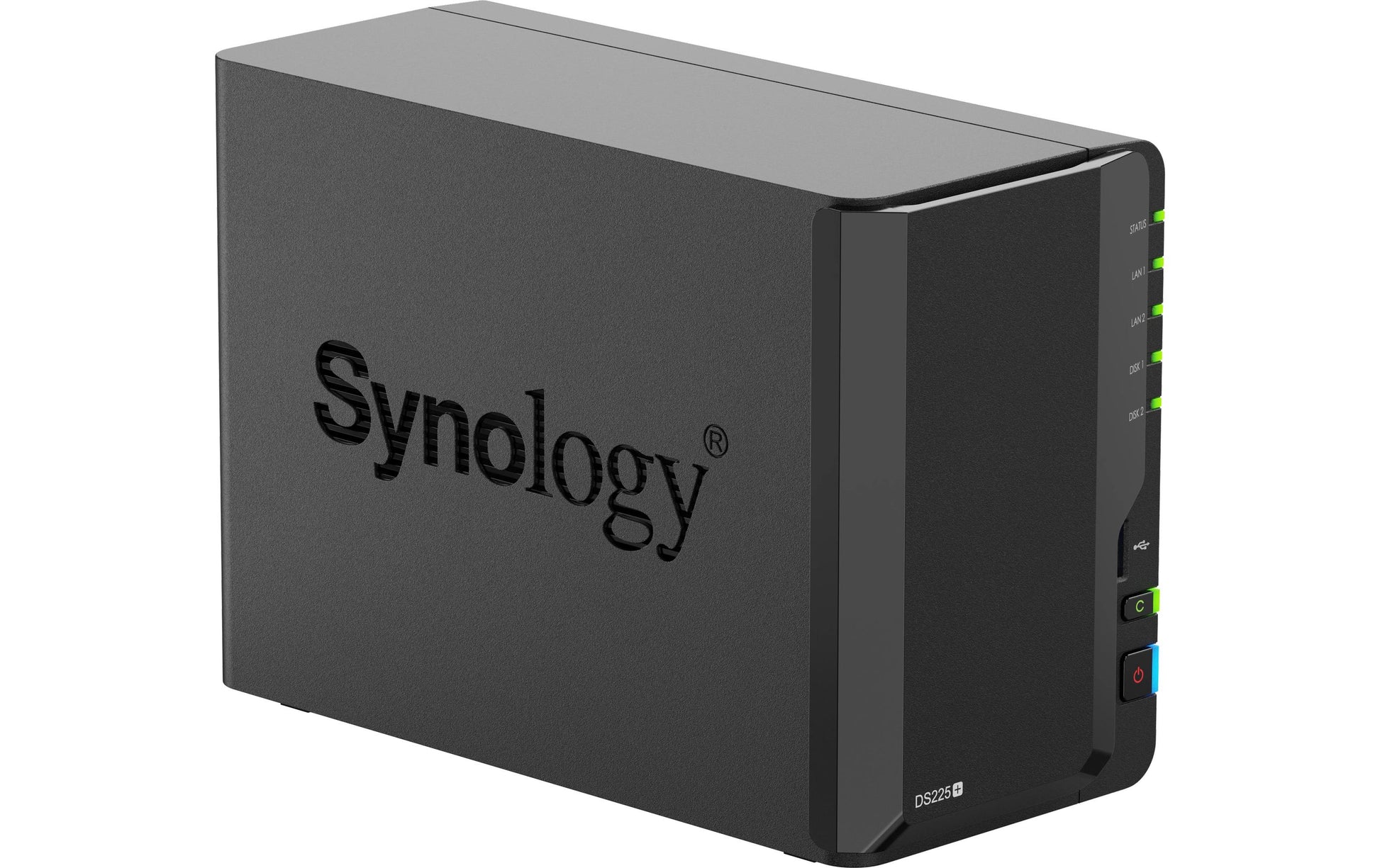 Synology DS225+ – 2-Bay Desktop NAS – Intel Celeron J4125, 2 GB RAM, 2.5GbE, DSM, 32 TB (vorinstalliert)