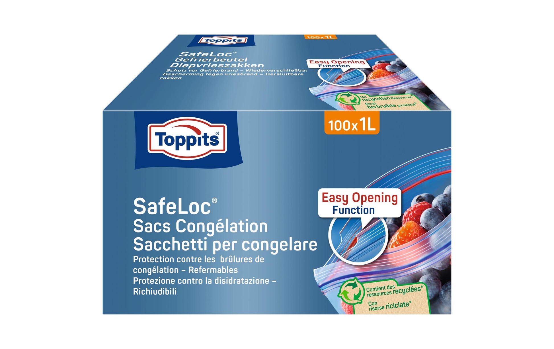 Toppits Gefrierbeutel 1 l, 25 cm, 100 Stk., Polyethylen (PE)