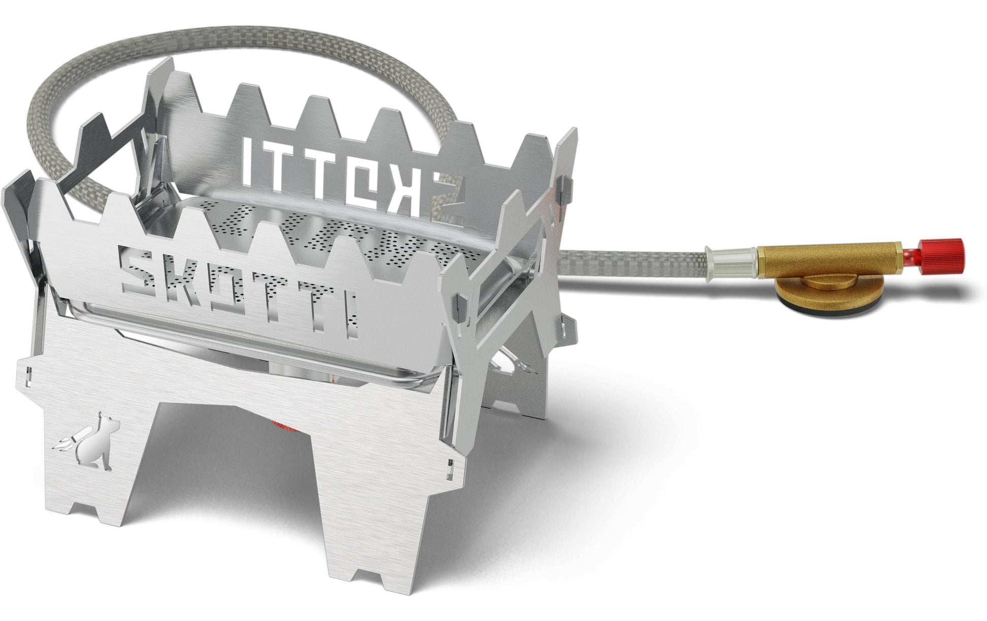 Skotti Gasgrill BOOSTER – 12,5×8 cm Grillfläche, 2100 W, Edelstahl – Silber