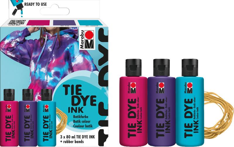Marabu Stoffmalfarbe – Set – 3 Farben, 80 ml, für Textilien