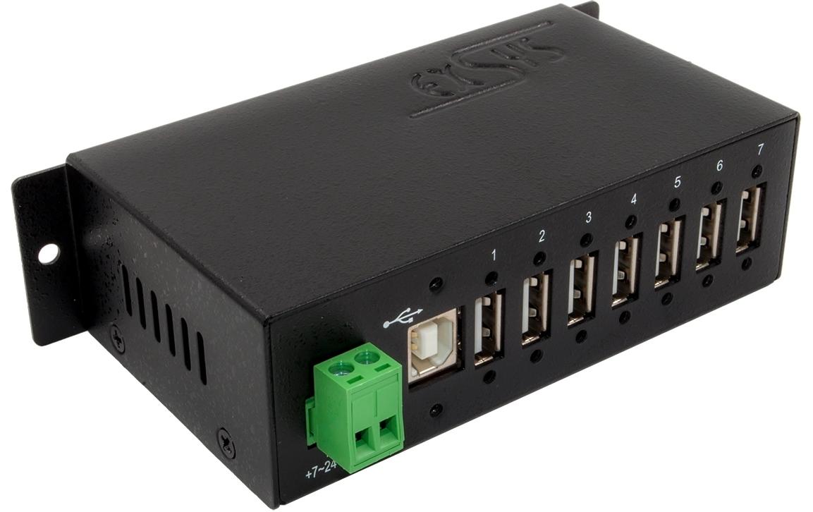 EXSYS EX-1177HMVS USB-Hub – USB 2.0, 7× USB-A, für Windows/Mac/Linux