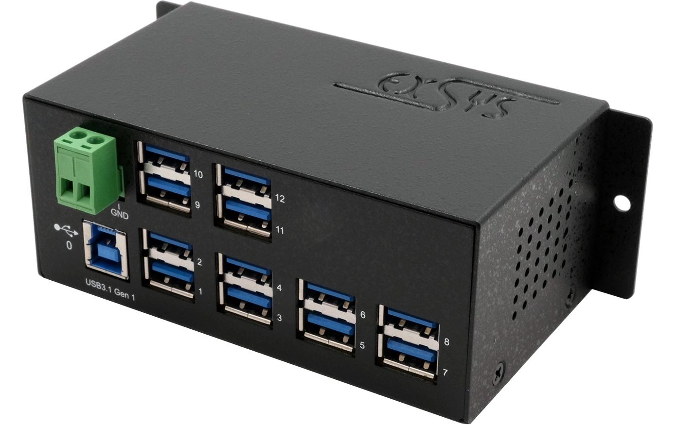 EXSYS EX-1112HMS USB-Hub – USB 3.0, 12× USB-A, für Windows/Mac/Linux