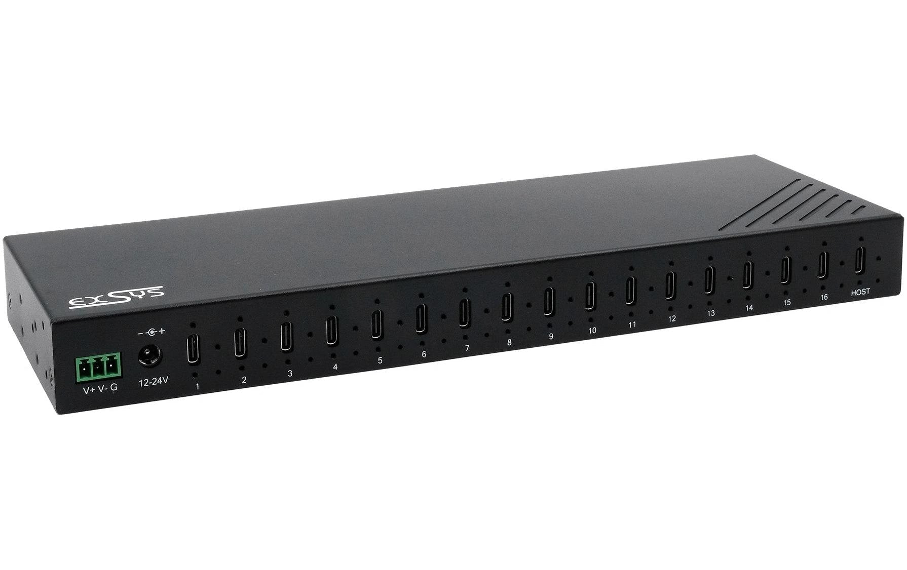 EXSYS EX-12276HMS USB-Hub – 16× USB-C, 10 Gbit/s