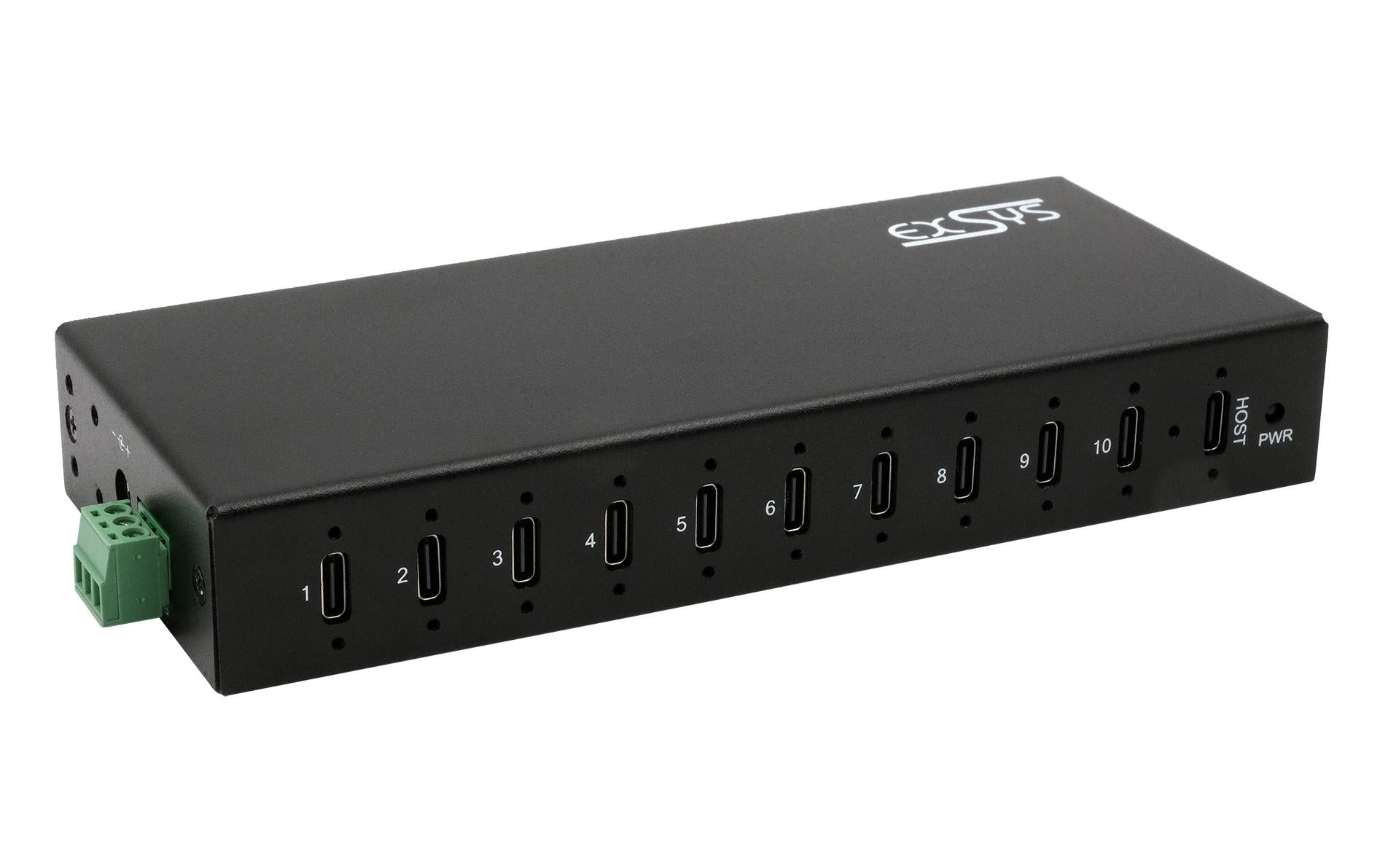 EXSYS EX-12270HMS USB-Hub – 10× USB-C (10 Gbit/s)