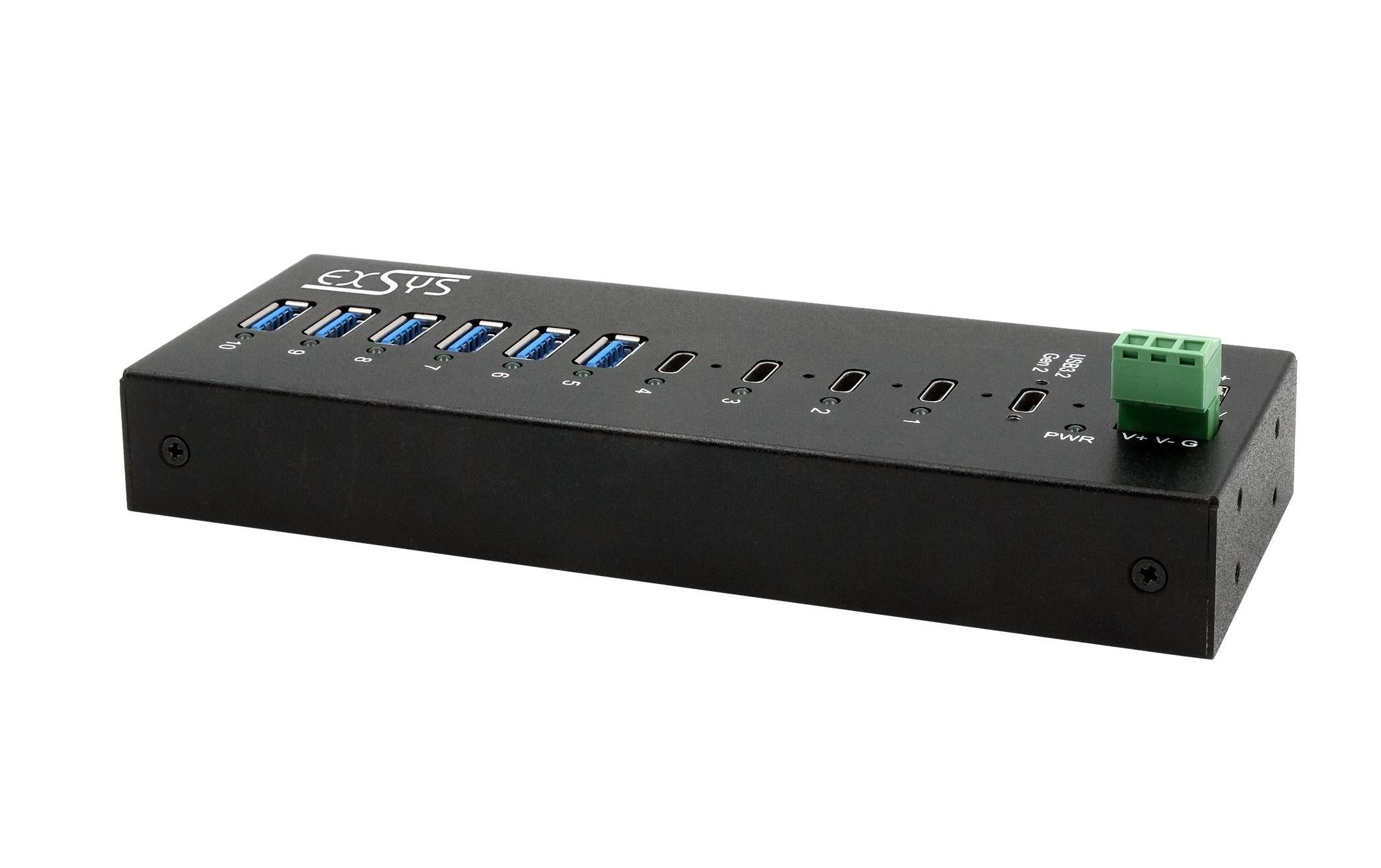 EXSYS EX-12280HMS USB-Hub – USB-C, 6× USB-A, 4× USB-C