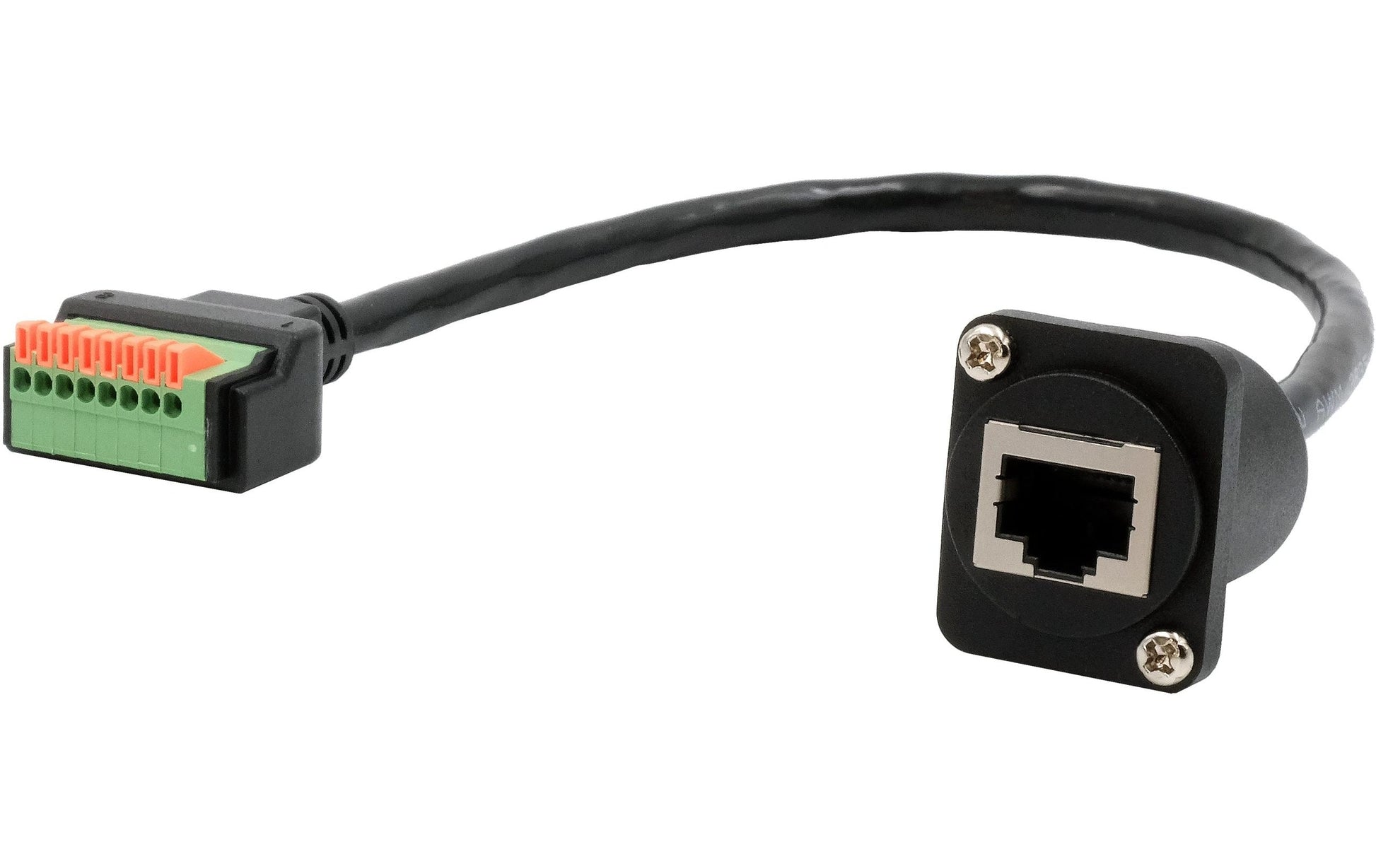 EXSYS EX-49161 Adapter RJ-45 zu 8-Pin Terminalblock – Cat5e, 0,2 m, Schwarz
