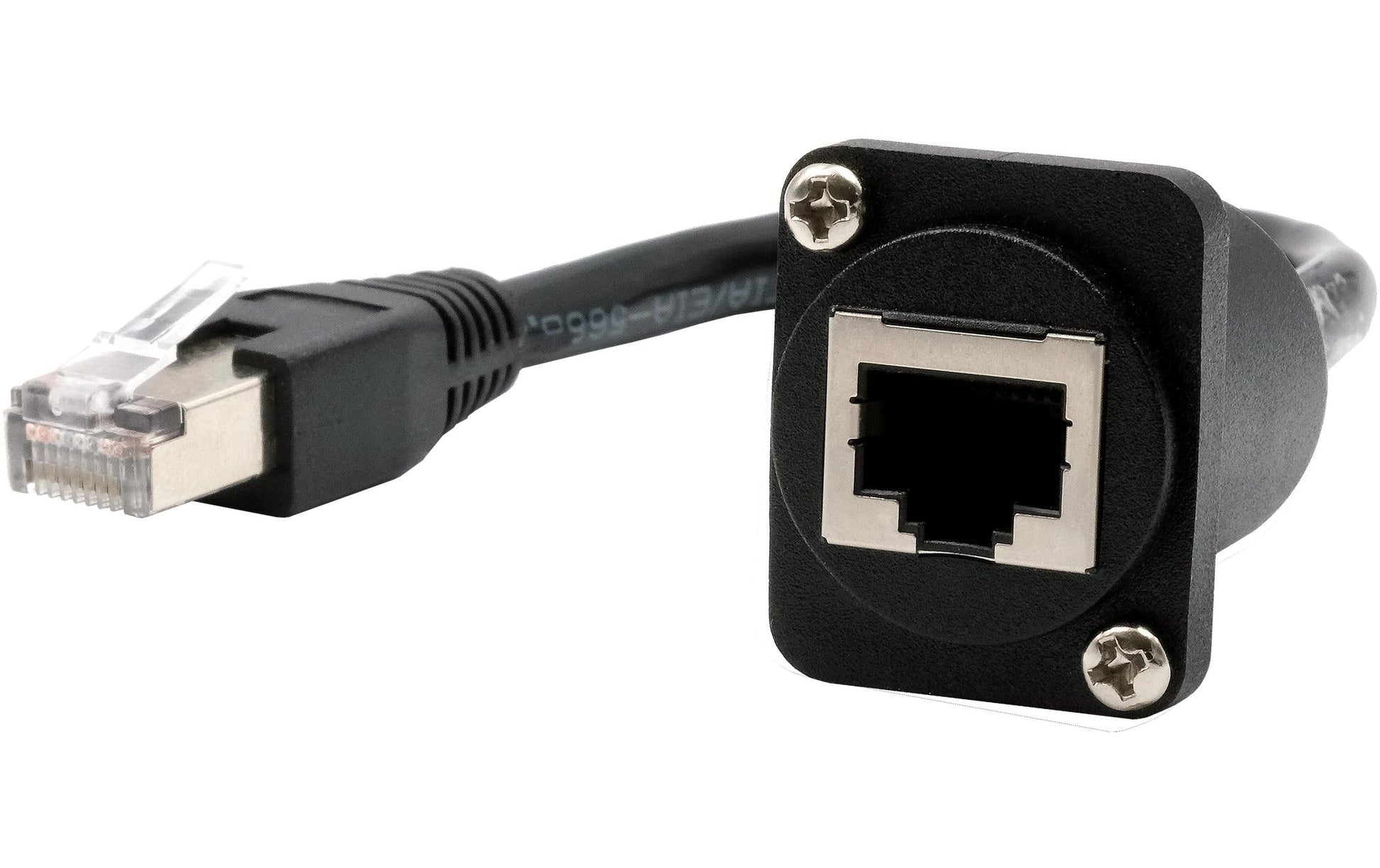 EXSYS RJ-45-Kupplung – RJ-45 (Buchse–Stecker), Cat5e, 0,2 m, Schwarz