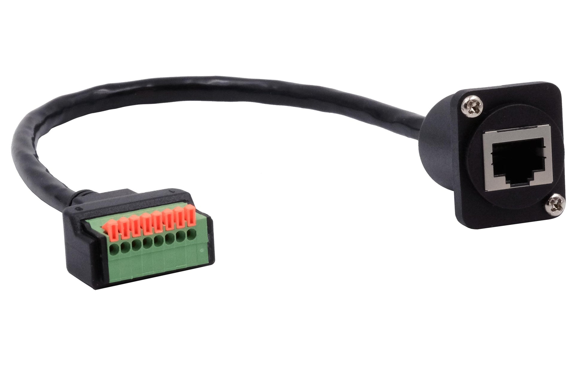 EXSYS EX-49161 Adapter RJ-45 zu 8-Pin Terminalblock – Cat5e, 0,2 m, Schwarz