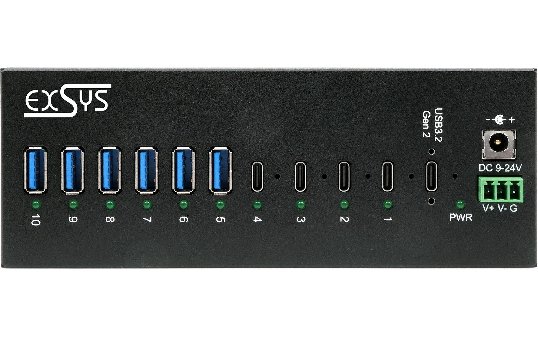 EXSYS EX-12280HMS USB-Hub – USB-C, 6× USB-A, 4× USB-C