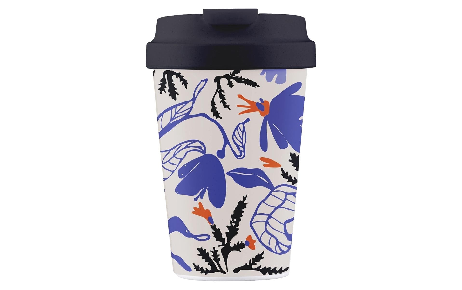 BioLoco Kaffeebecher Easy Cup – 350 ml, Silikon, mit wiederverschliessbarem Deckel, spülmaschinenfest