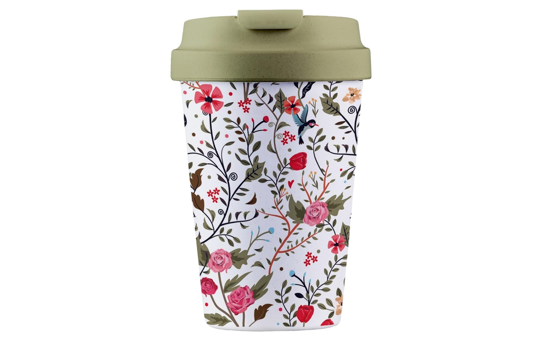 BioLoco Kaffeebecher Easy Cup – 350 ml, Silikon/Maisstärke, mit Deckel, zusammenklappbar