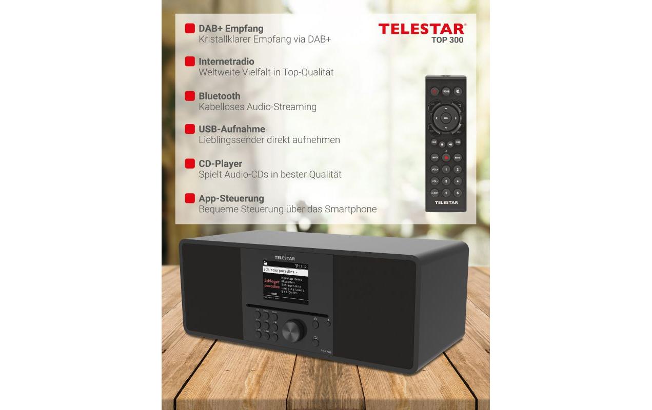 Telestar TOP 300 – DAB-/Internetradio – Tischradio – DAB+, UKW, Internetradio, CD – Schwarz