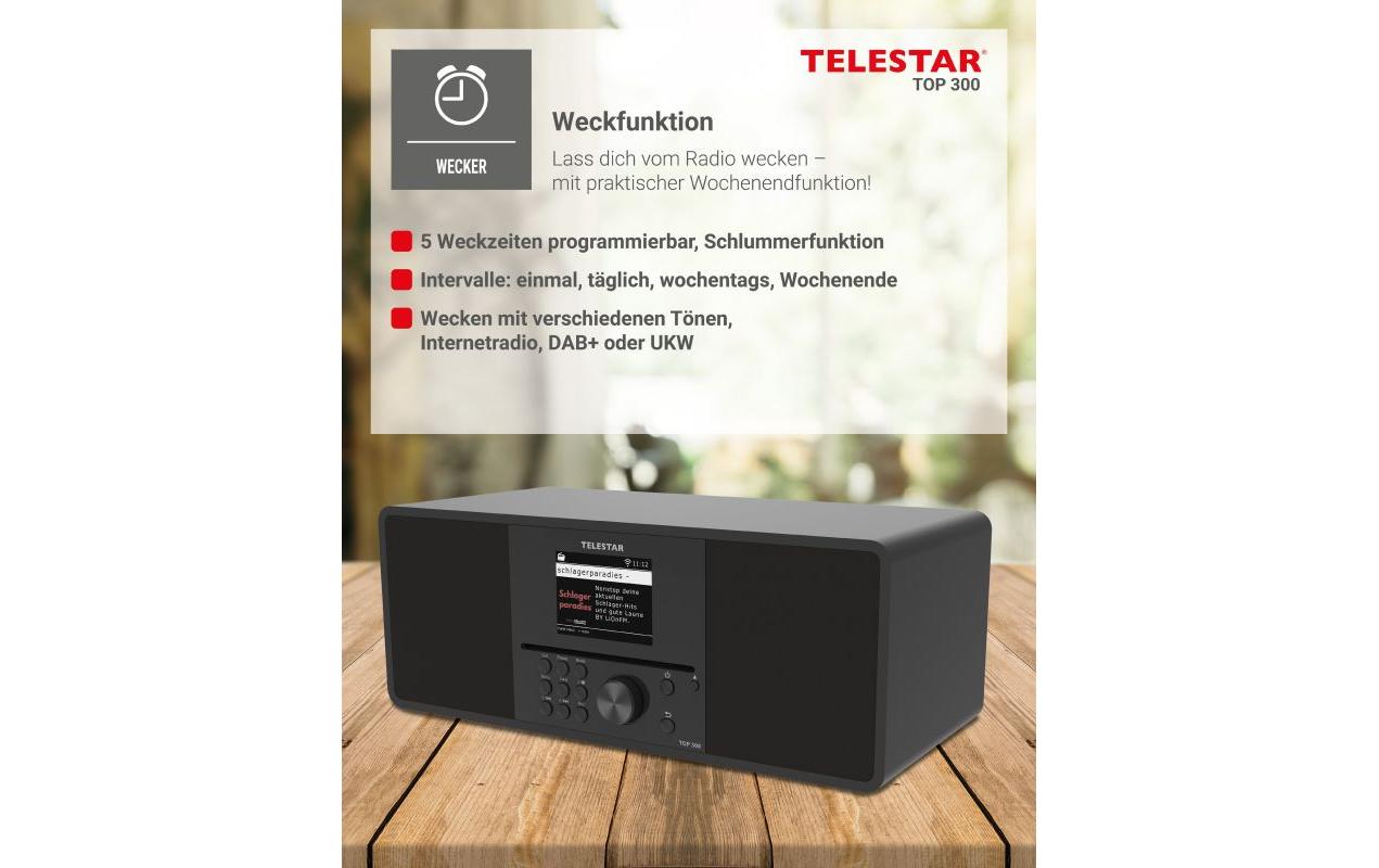 Telestar TOP 300 – DAB-/Internetradio – Tischradio – DAB+, UKW, Internetradio, CD – Schwarz