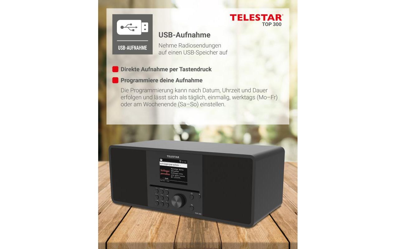 Telestar TOP 300 – DAB-/Internetradio – Tischradio – DAB+, UKW, Internetradio, CD – Schwarz