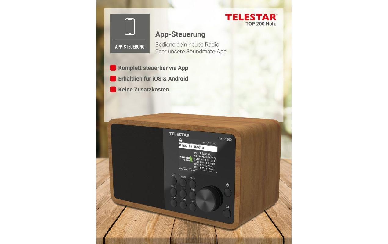Telestar DAB-/Internetradio – Tischradio – DAB+, UKW, Internetradio, Bluetooth, WLAN – Braun