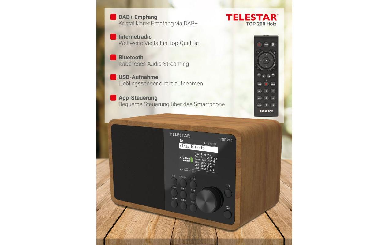 Telestar DAB-/Internetradio – Tischradio – DAB+, UKW, Internetradio, Bluetooth, WLAN – Braun