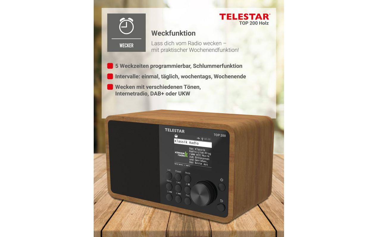Telestar DAB-/Internetradio – Tischradio – DAB+, UKW, Internetradio, Bluetooth, WLAN – Braun