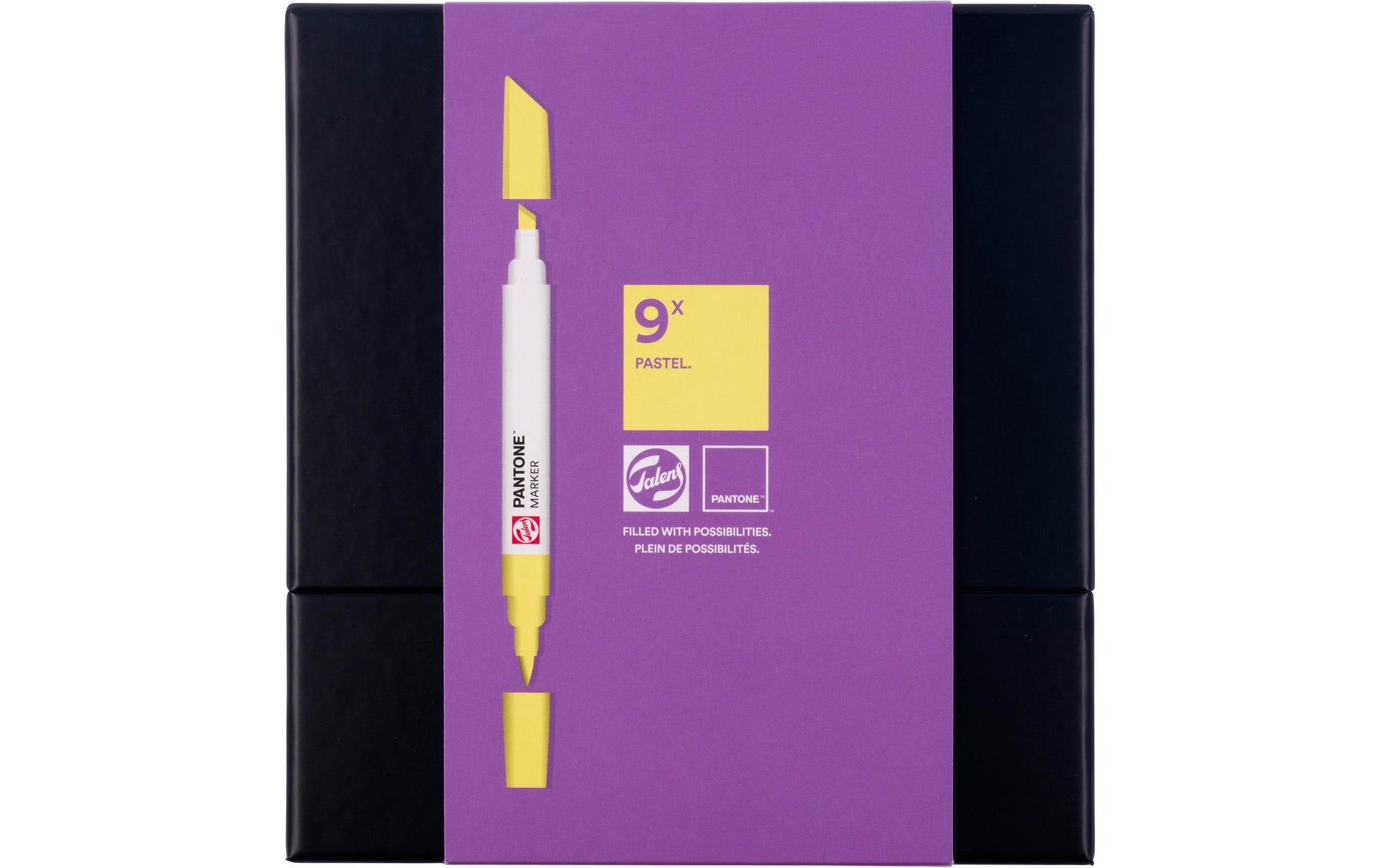 Talens Pantone Brush Pen Pastell – Doppelspitze, Keil/Pinsel, wasserfest, 9 Farben