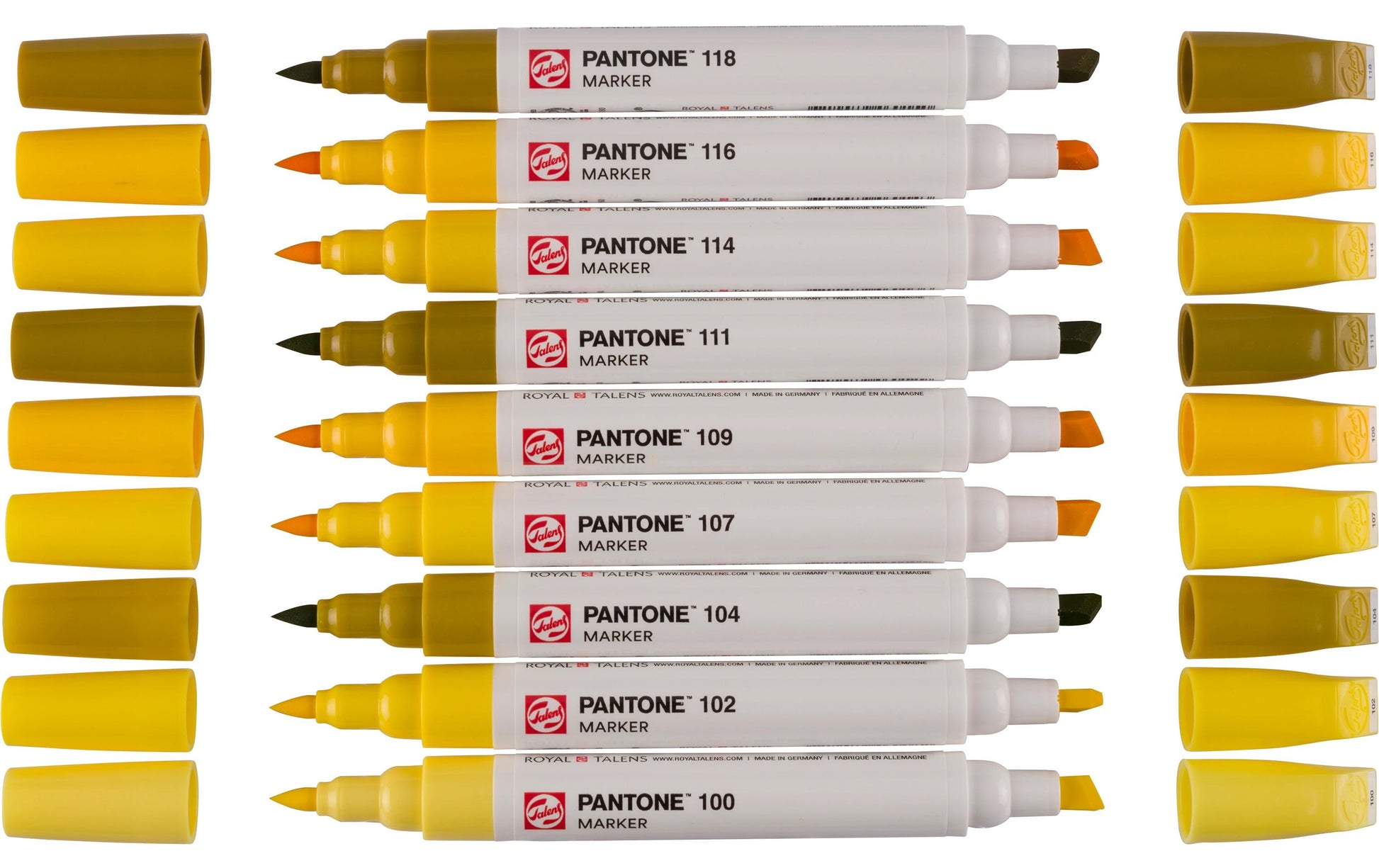 Talens Non-Permanent Marker Pantone – Gelb – 9er-Set