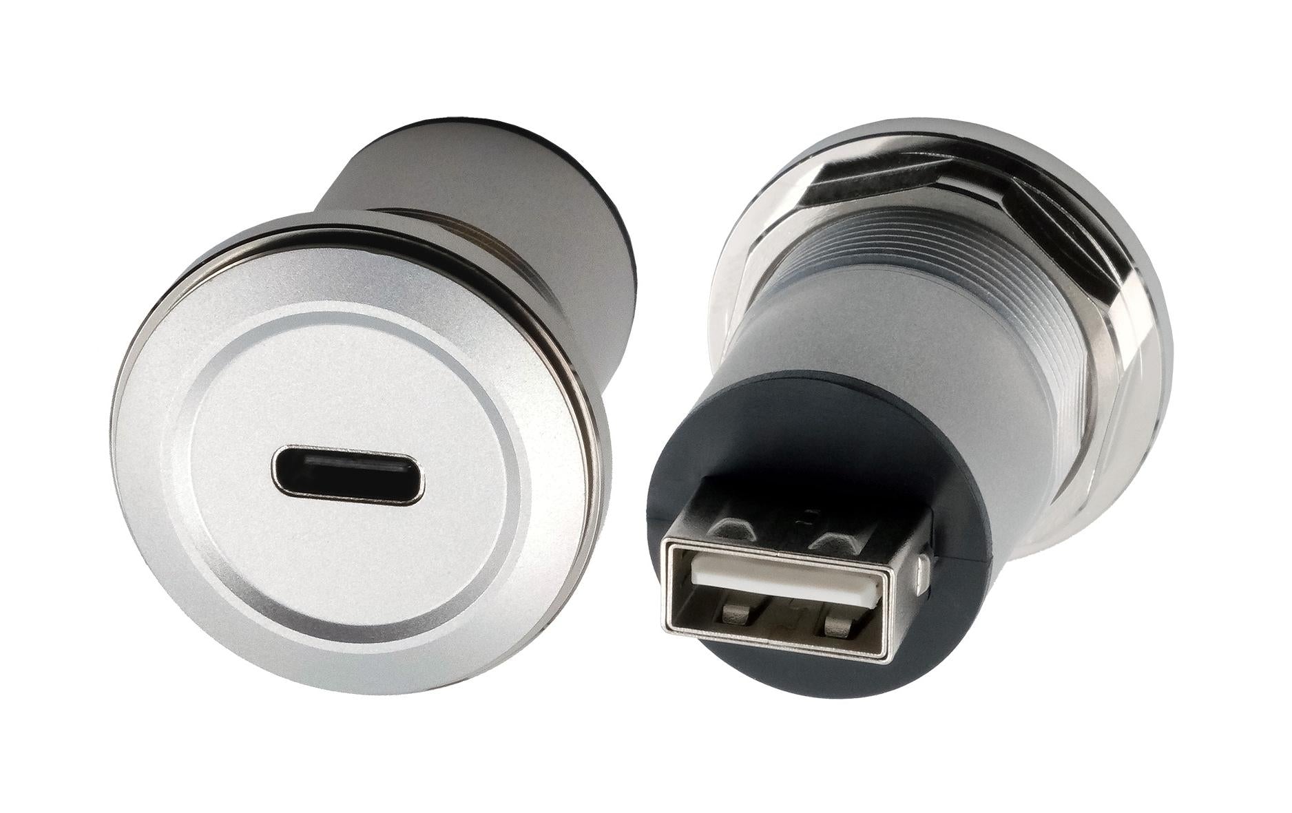EXSYS EX-49194 Einbau-Adapter USB-C zu USB-A – USB 2.0 (480 Mbit/s), Buchse-Buchse, Metallverstärkt