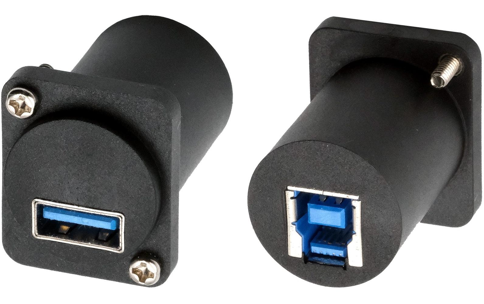 EXSYS USB-Adapter USB-A auf USB-B – USB 3.2 Gen 1 (5 Gbit/s) – Schwarz
