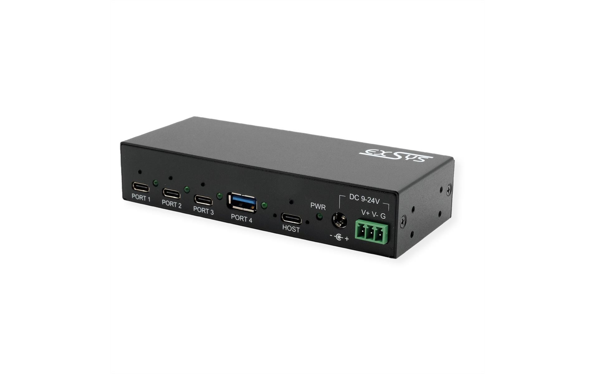 EXSYS EX-12293HMS USB-Hub – 3× USB-C, 1× USB-A